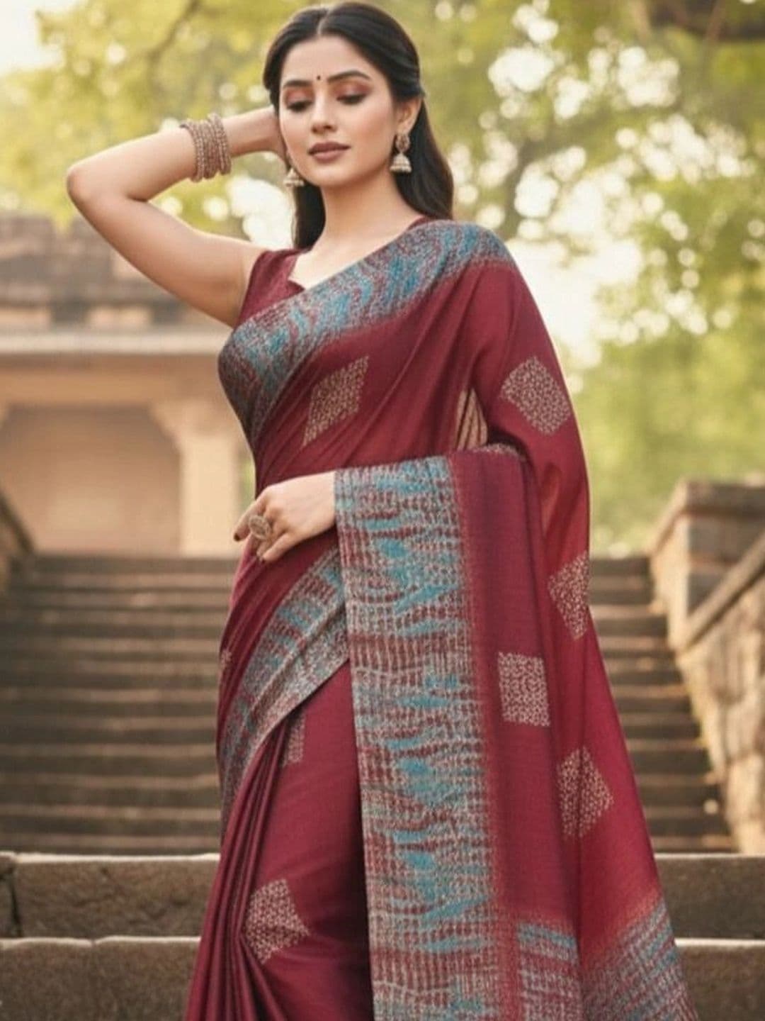 Owee Pure Chiffon Designer Saree thumbnail 5