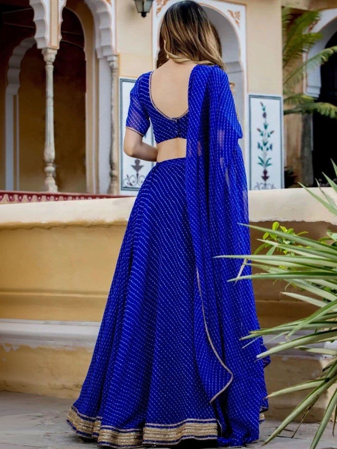 BLUSH STREET Printed Semi-Stitched Lehenga & Blouse With Dupatta thumbnail 3