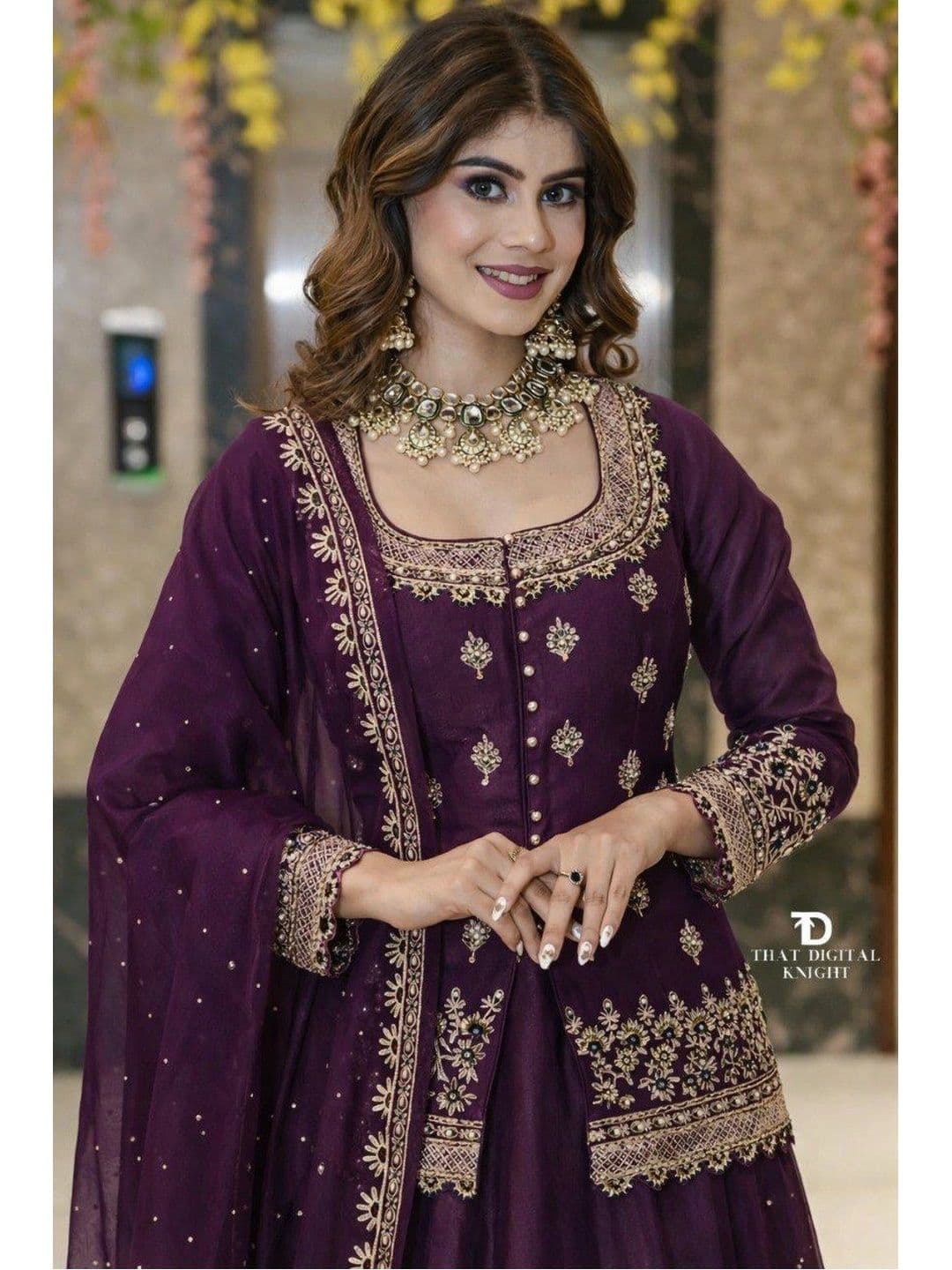BLUSH STREET Embroidered Semi-Stitched Lehenga & Blouse With Dupatta thumbnail 2