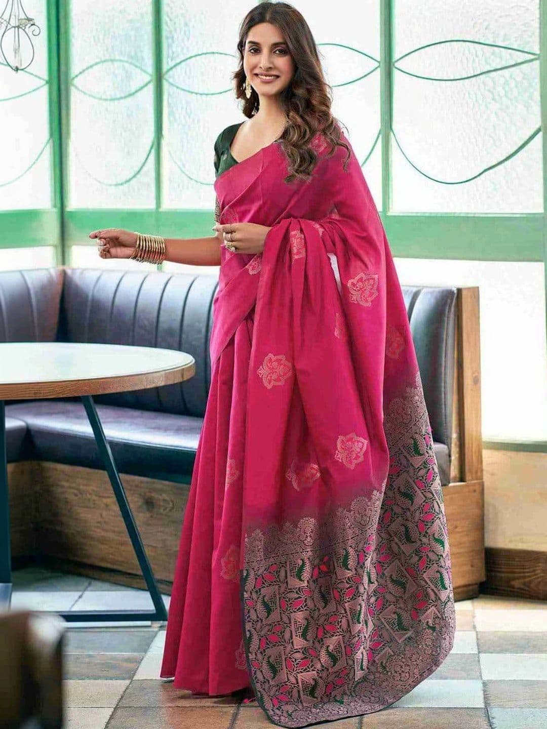 revika Woven Design Zari Art Silk Designer Kanjeevaram Saree - view 1