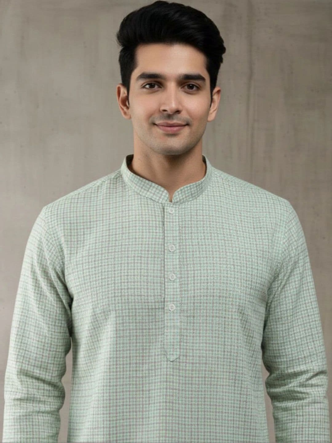 Anouk Men Checked Kurta thumbnail 5