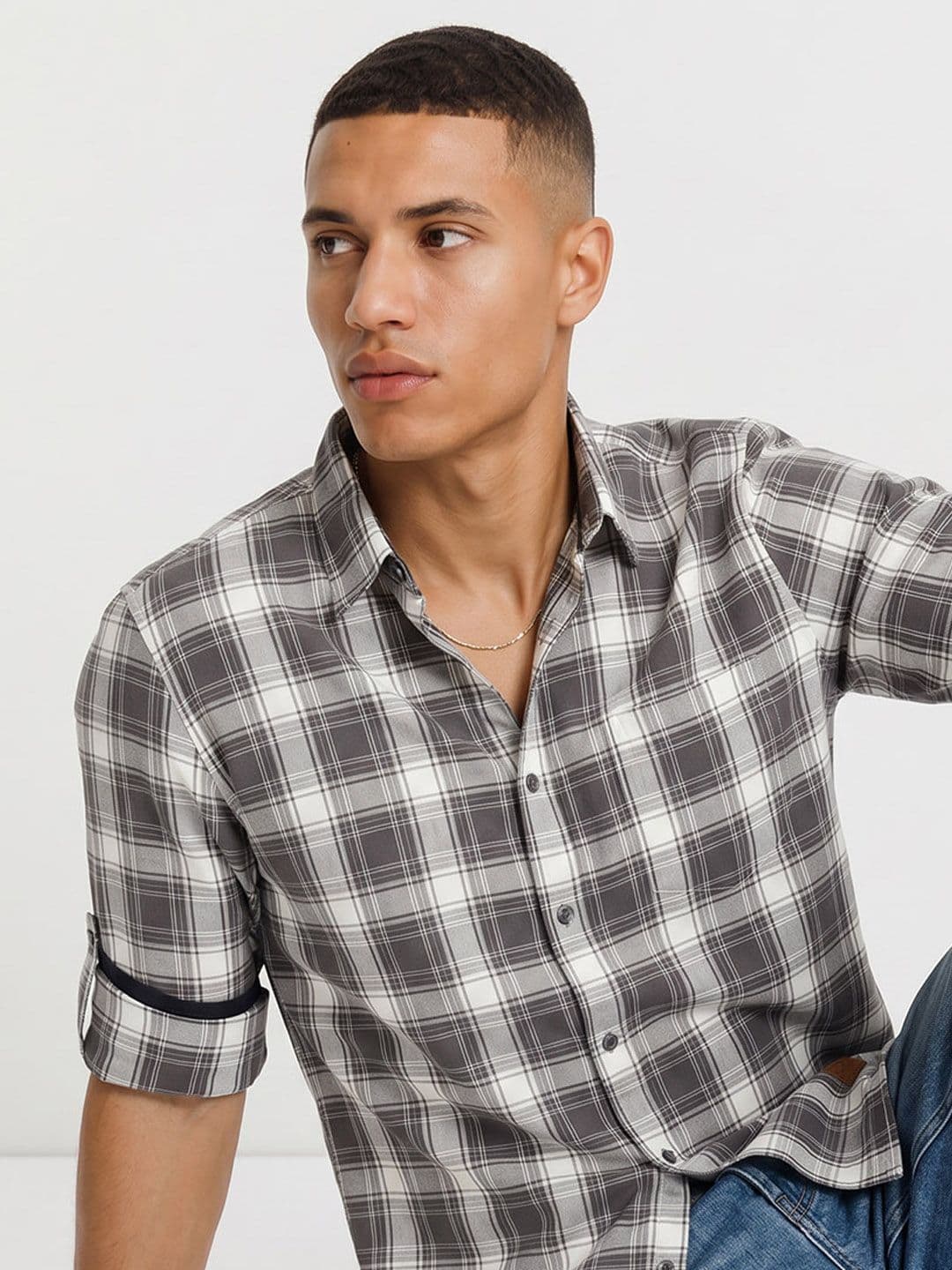 Roadster Life Co. Soft Touch Twill Plaid Casual Shirt - view 1