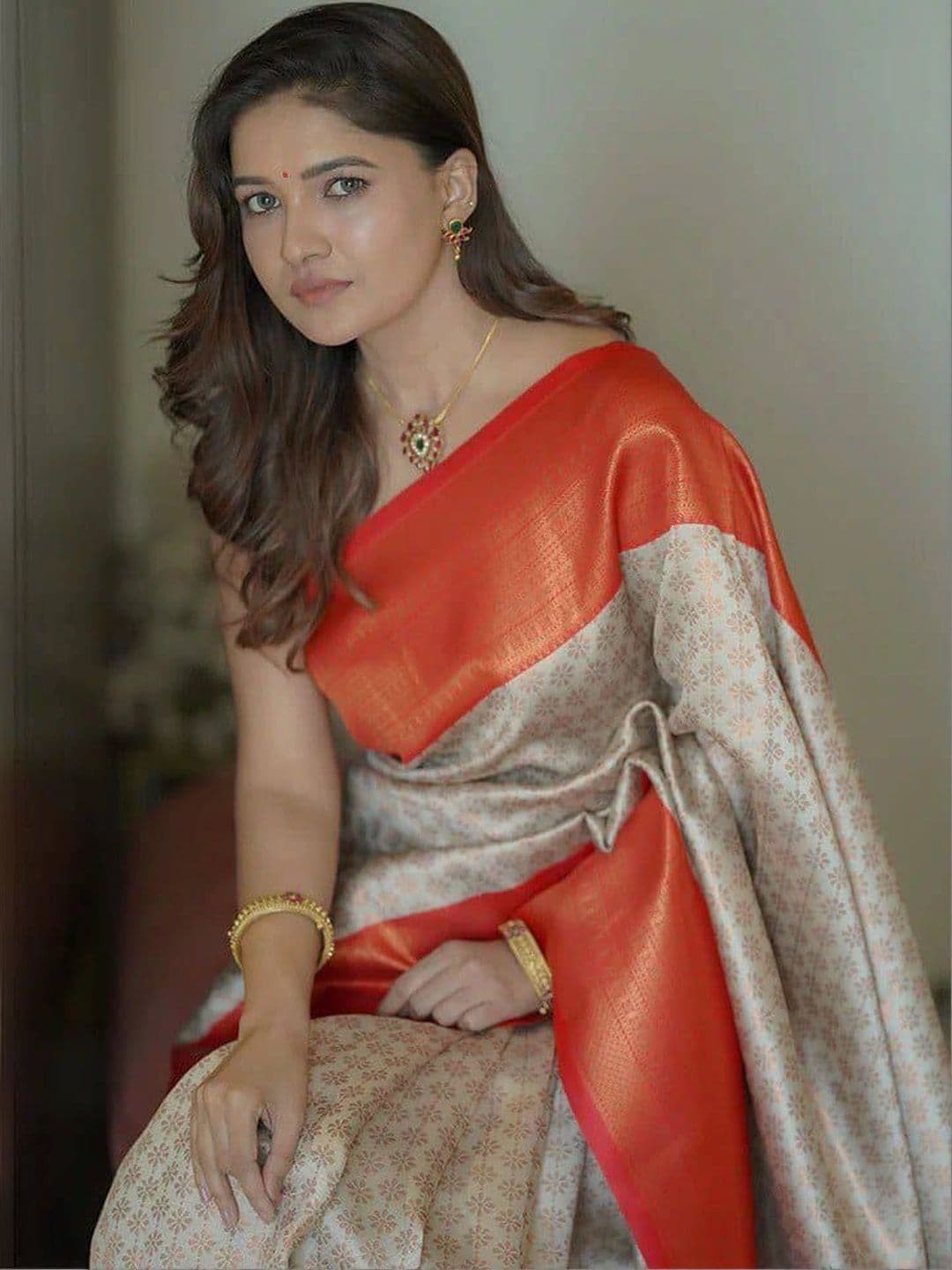 revika Woven Design Zari Art Silk Designer Kanjeevaram Saree thumbnail 6