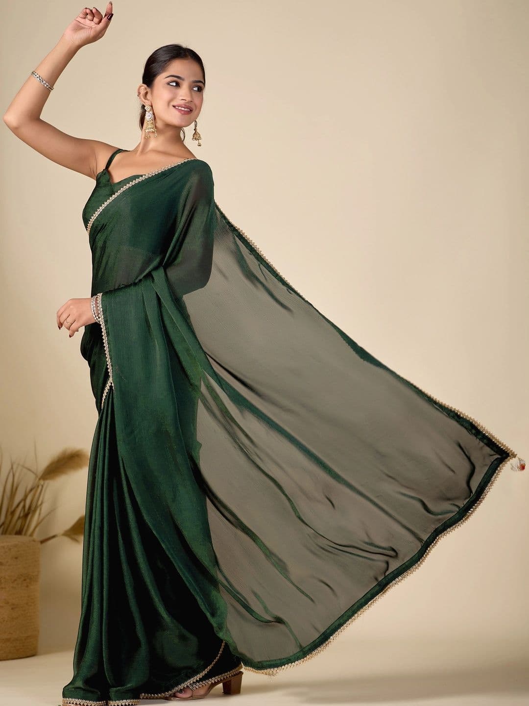 house of kk Satin Saree for Women thumbnail 2