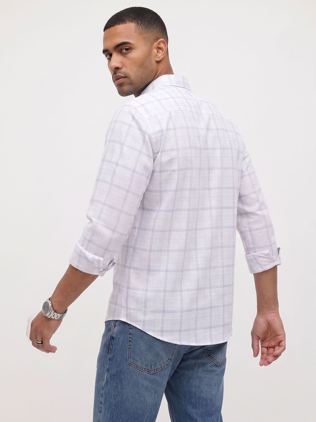 Roadster Life Co.Cotton Linen Checked Shirt thumbnail 2