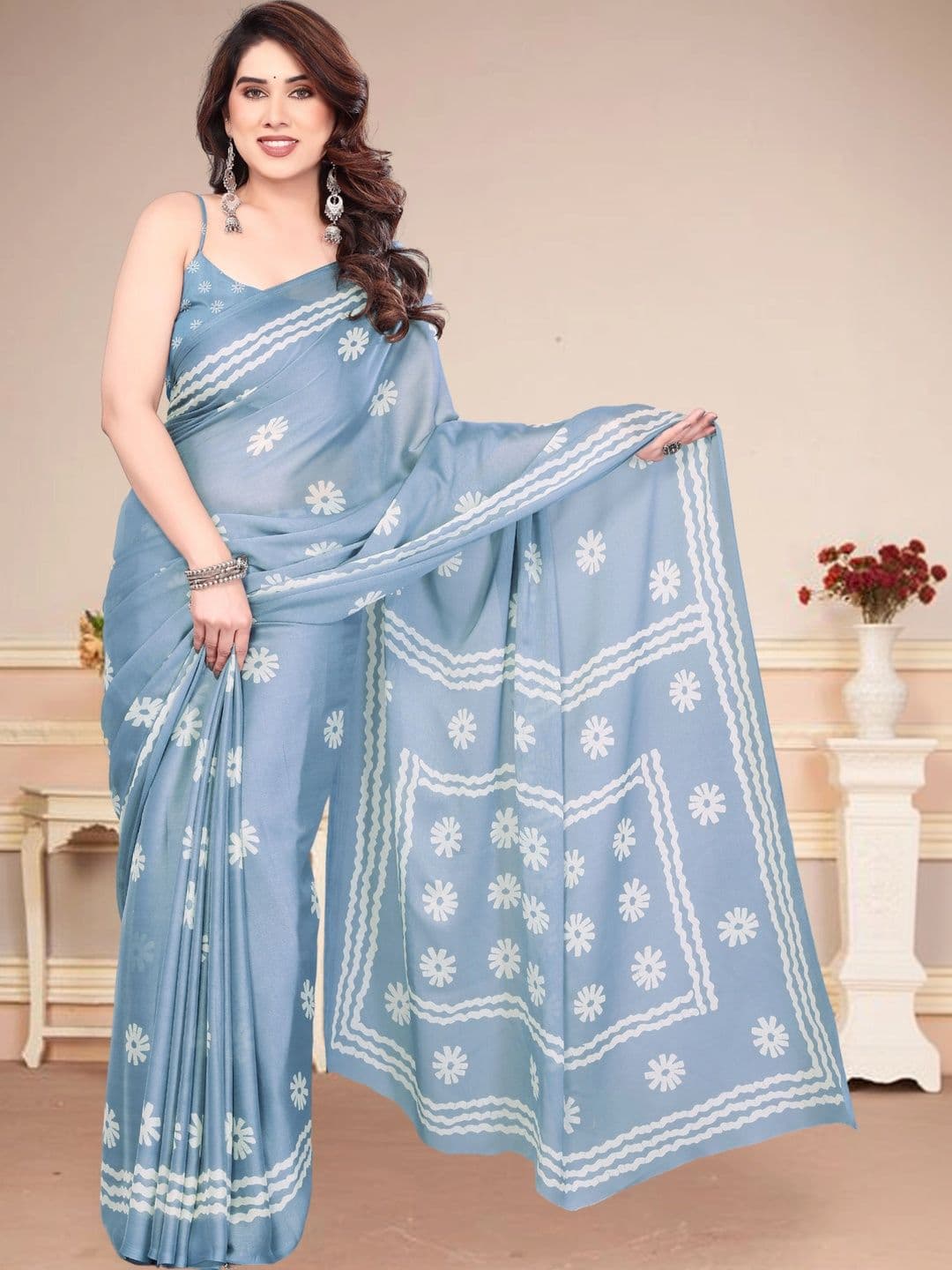 Owee Floral Pure Chiffon Designer Saree - view 1