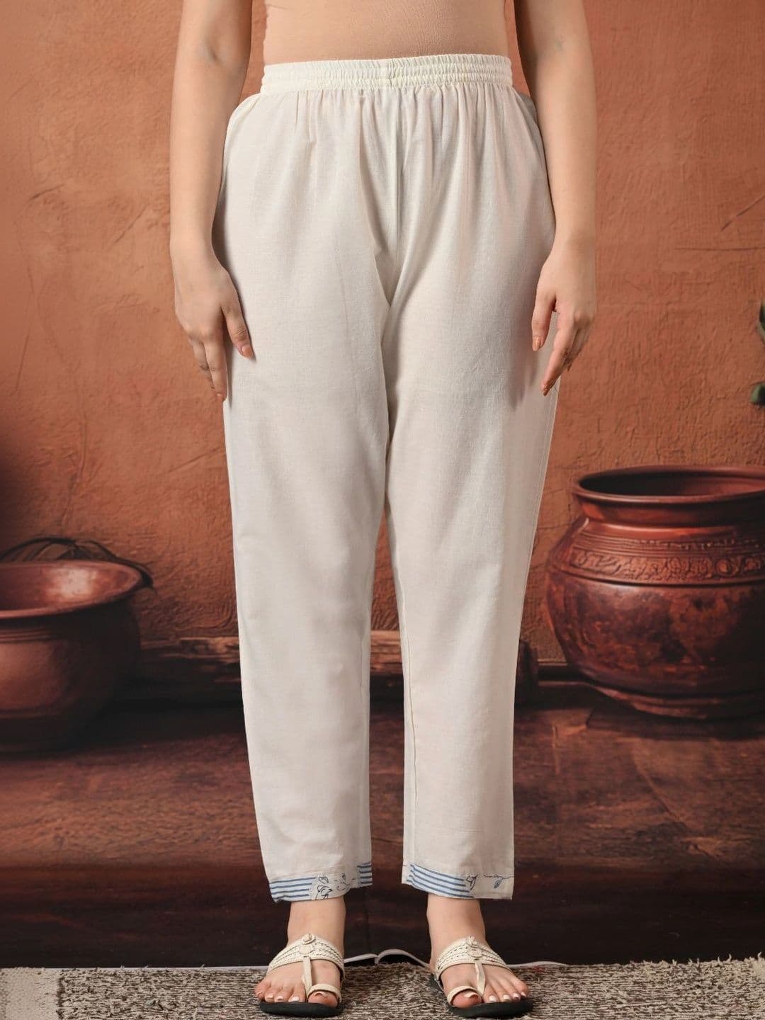 Encourage Women Ethnic Motifs Printed Regular Mirror Work Kurta with Trousers & With Dupatta thumbnail 3