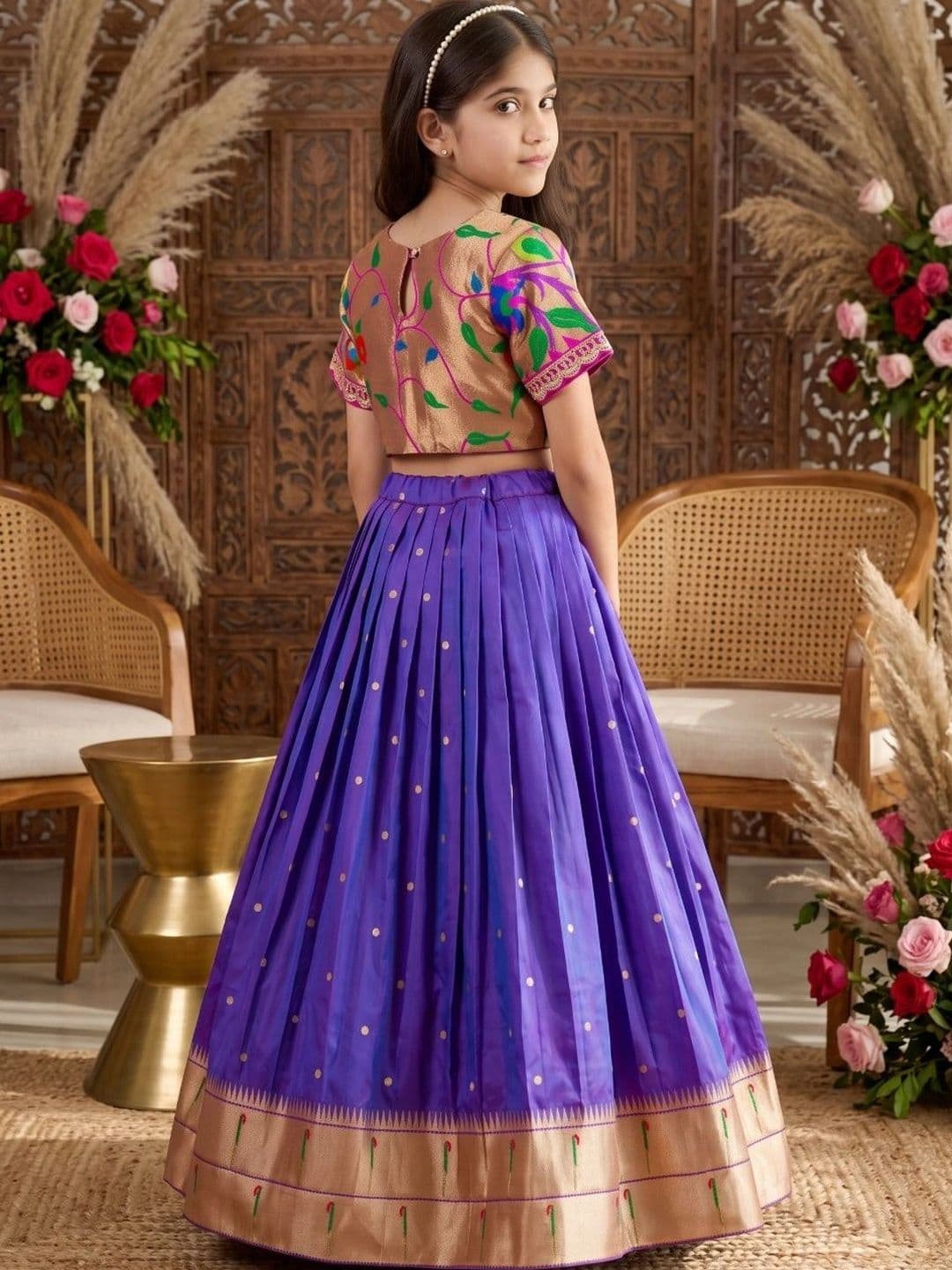 Sangria Girls Embroidered  Lehenga & Choli thumbnail 6