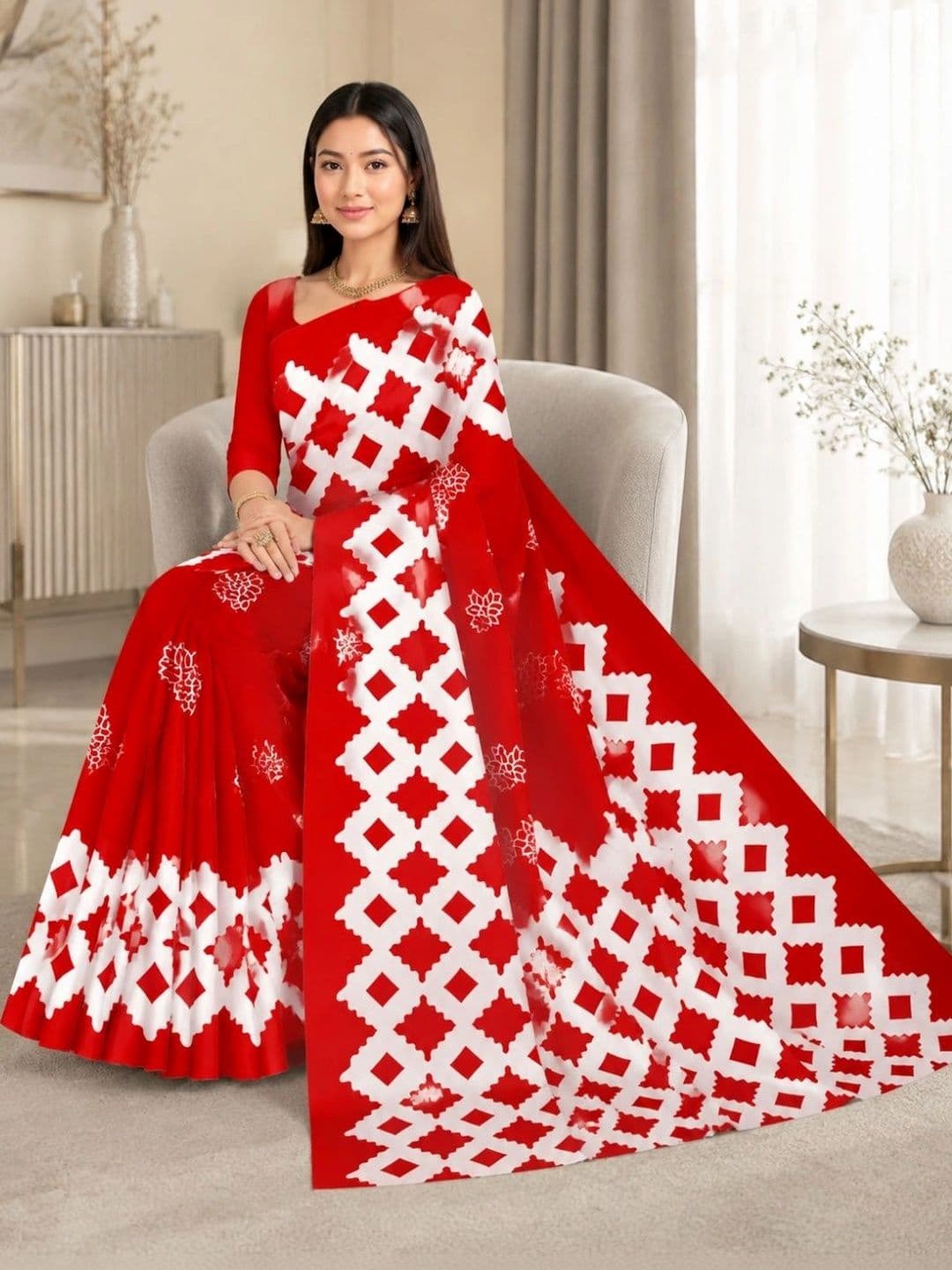 Karishma Pure Cotton Bandhani Saree - view 1