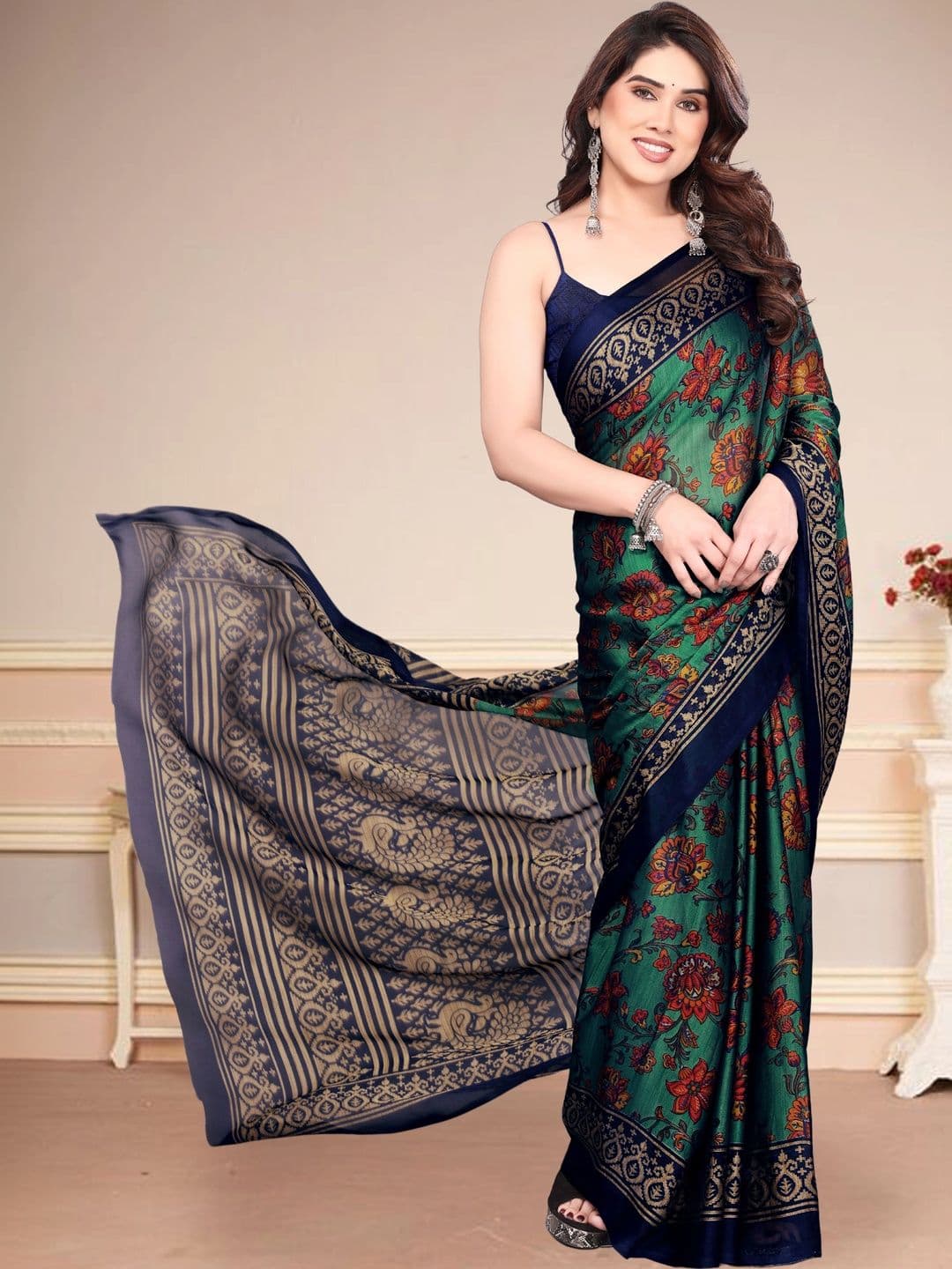 Owee Floral Pure Chiffon Designer Saree thumbnail 5
