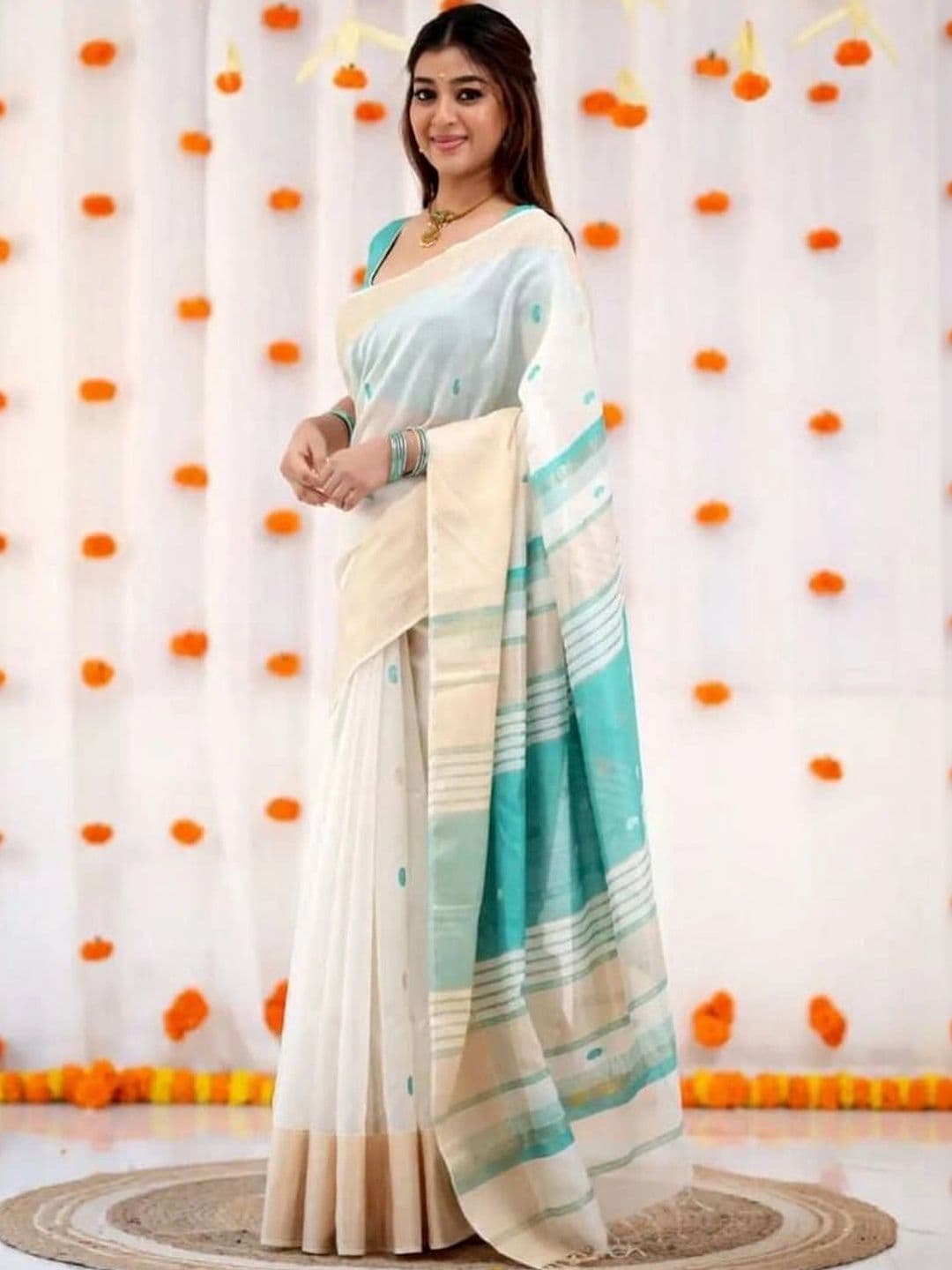 revika Striped Zari Art Silk Designer Kanjeevaram Saree thumbnail 2