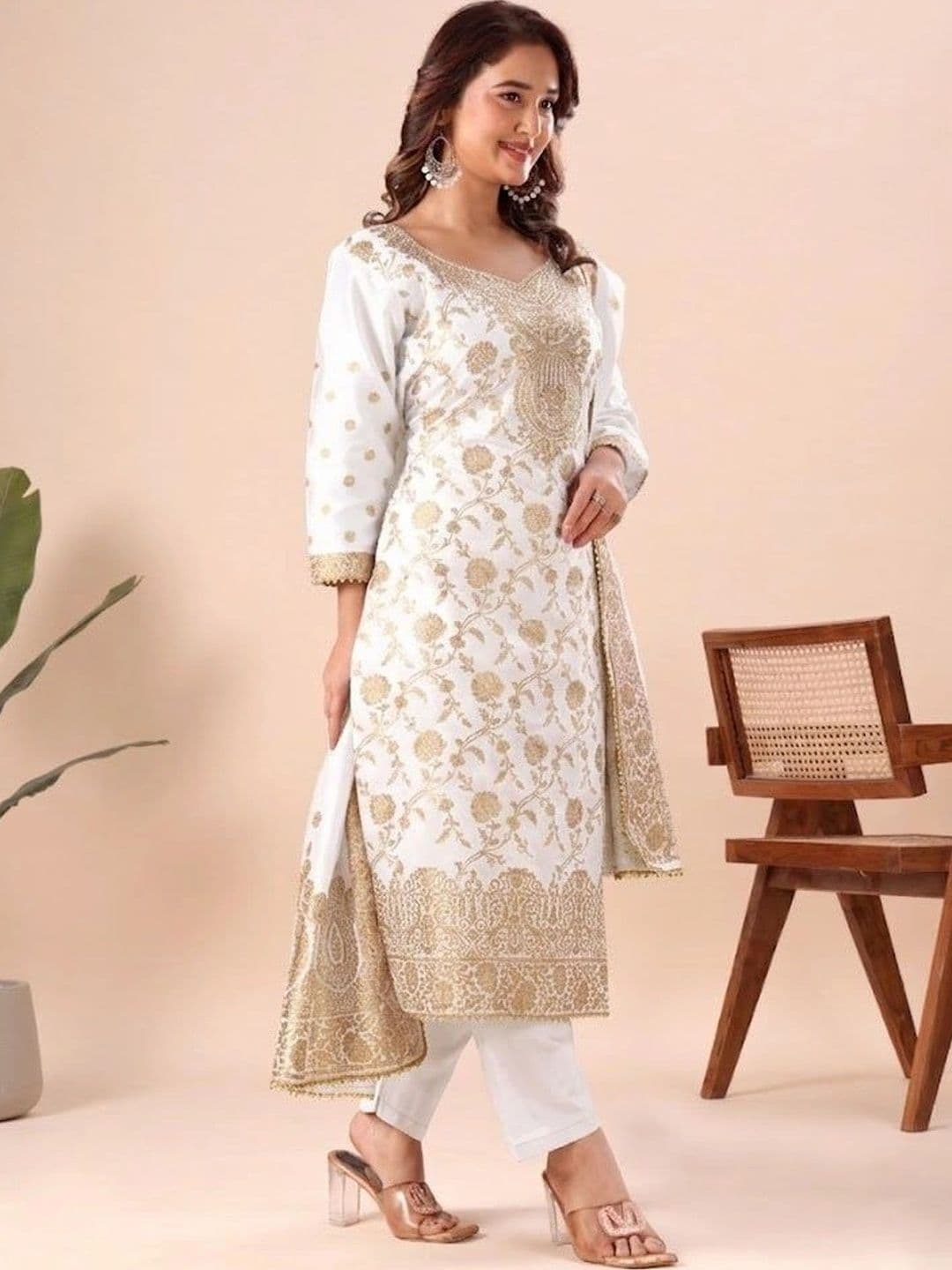 kantuba Art Silk Unstitched Dress Material - view 1