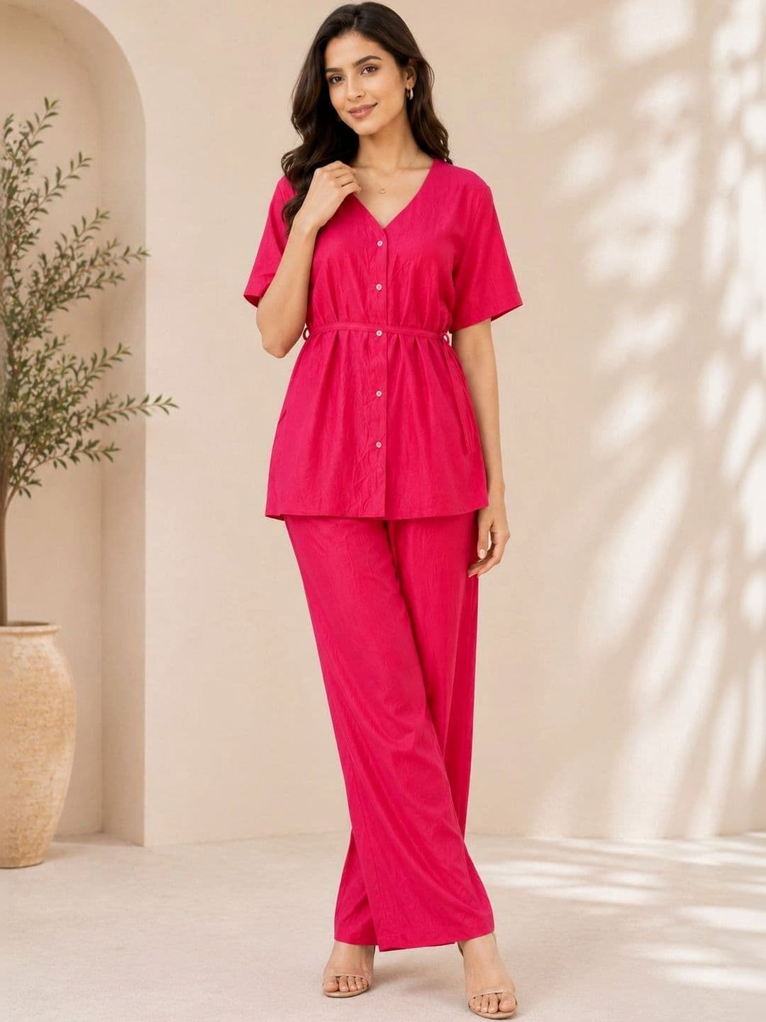 DIVASTRI Women Regular Kurta with Palazzos thumbnail 3