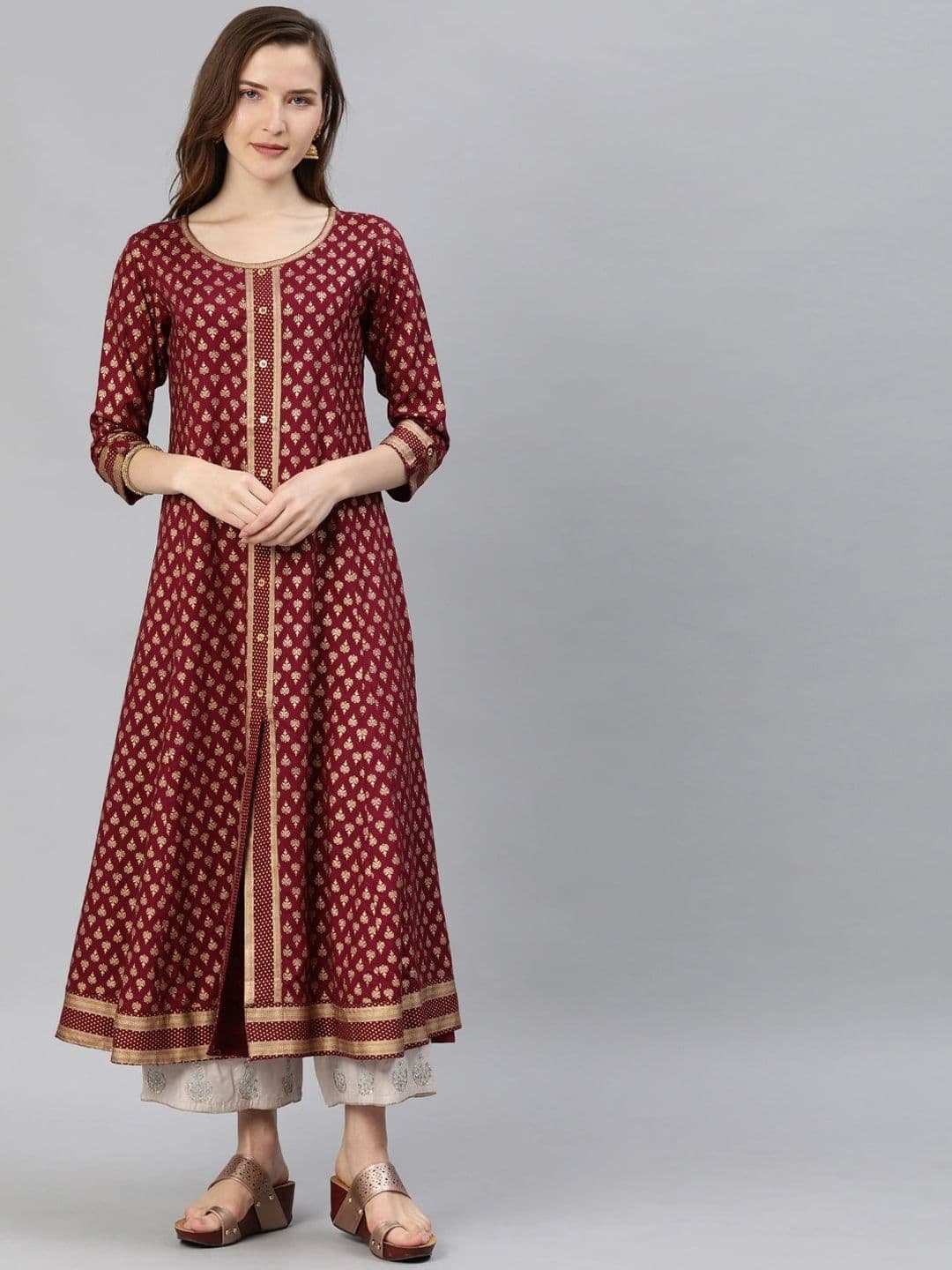 KALINI Ethnic Motifs Printed Anarkali Kurta - view 1