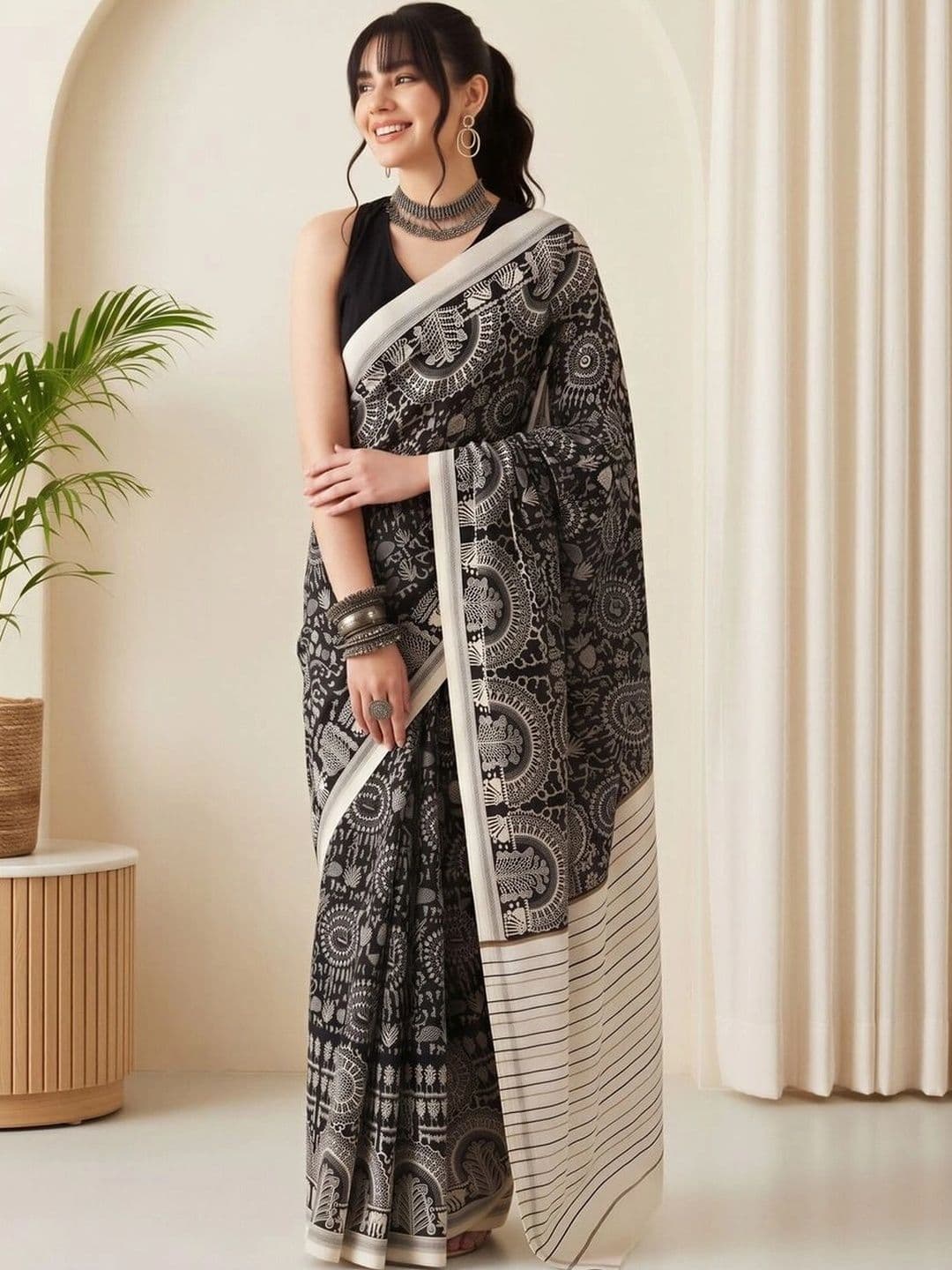 Saree mall Silk Blend Designer Dabu Sarees thumbnail 7