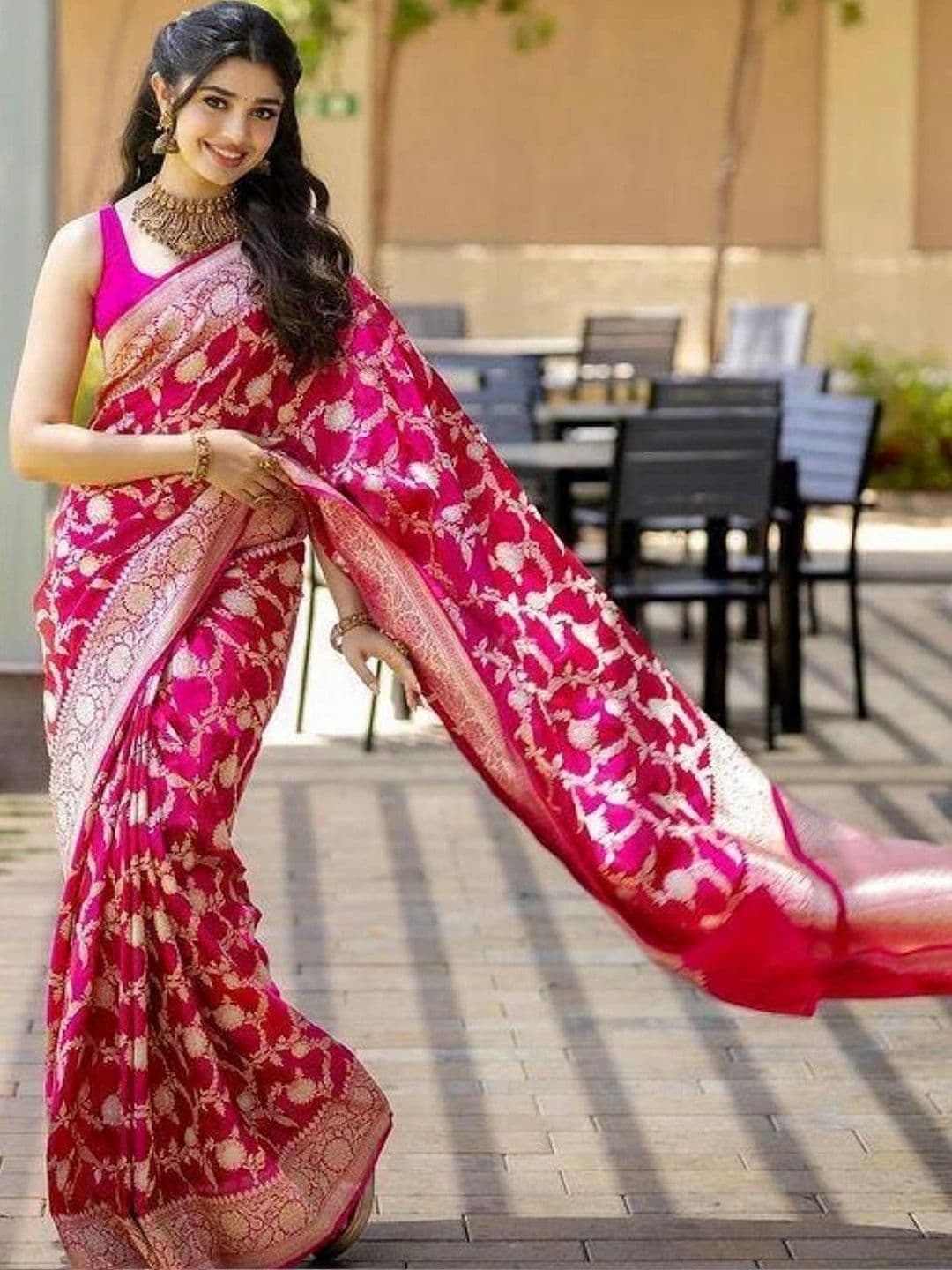revika Woven Design Zari Art Silk Designer Kanjeevaram Saree thumbnail 2