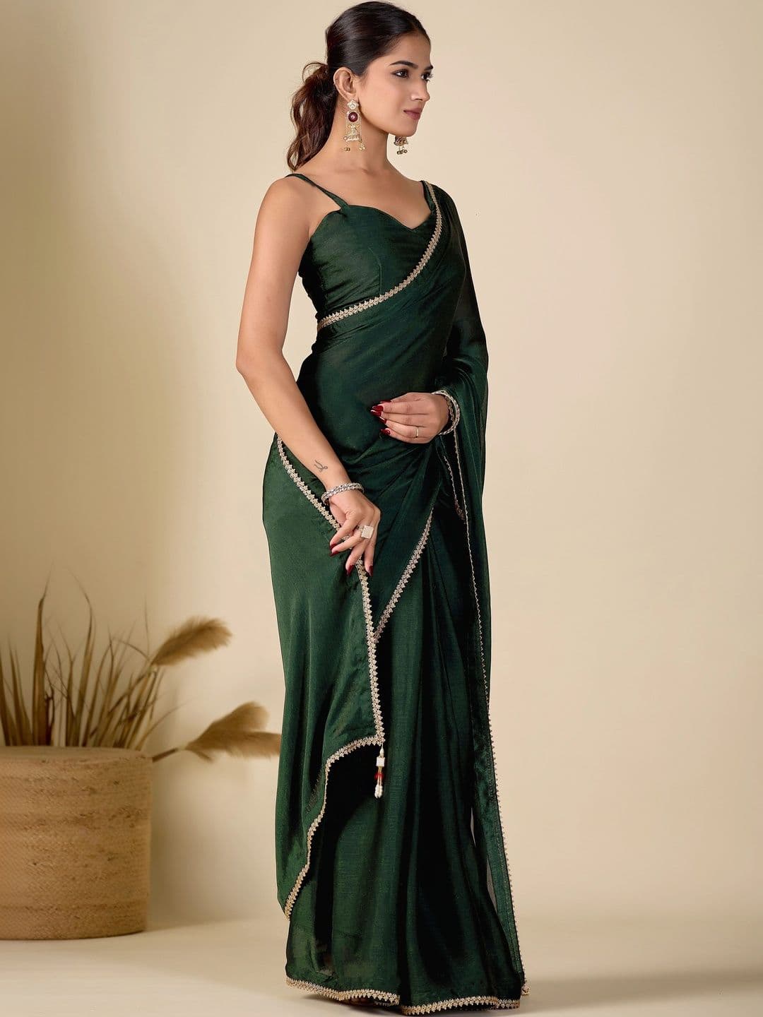 house of kk Satin Saree for Women thumbnail 6