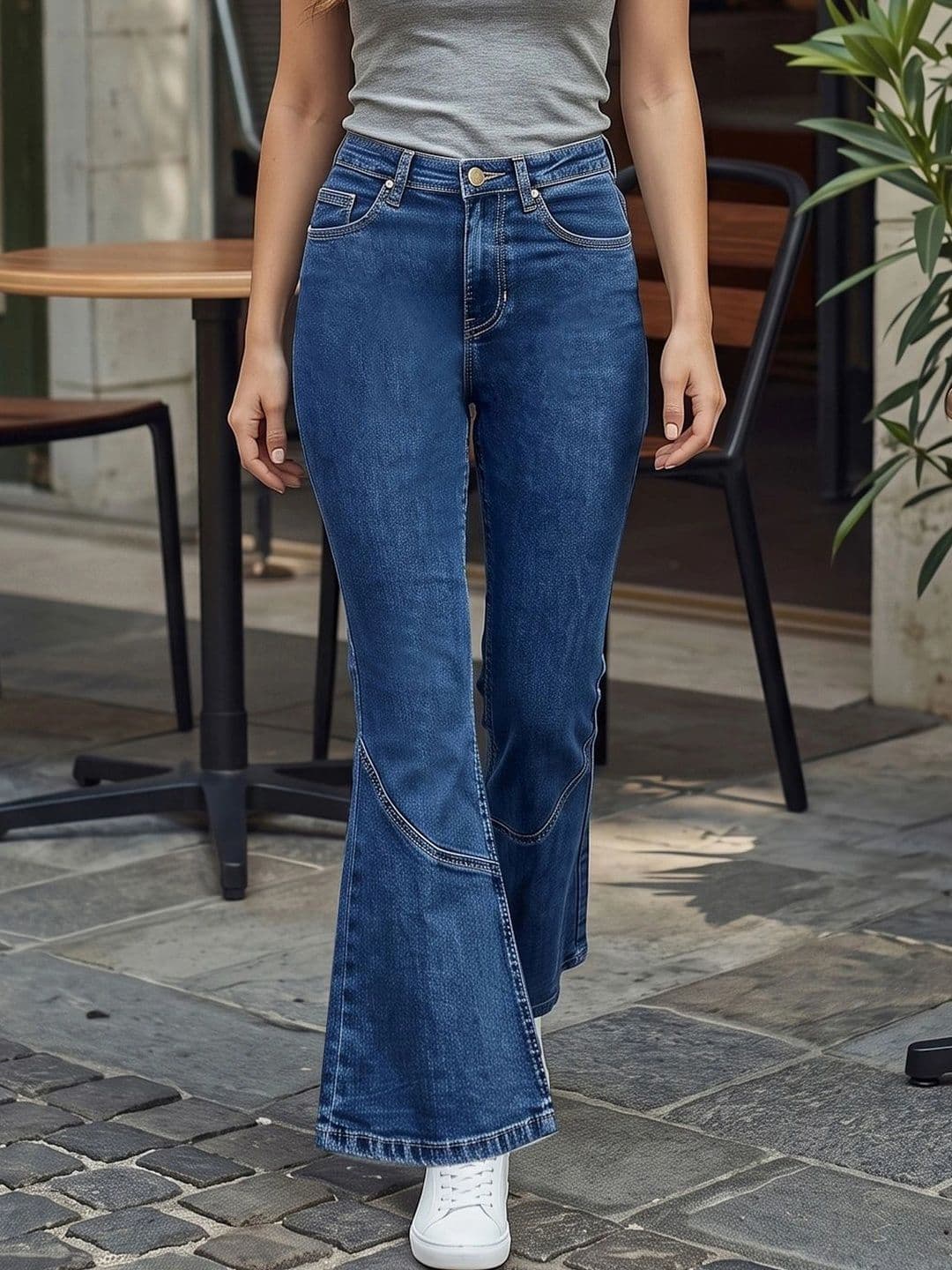 Style Quotient Women Classic Flared High-Rise Light Fade Stretchable Jeans - view 1