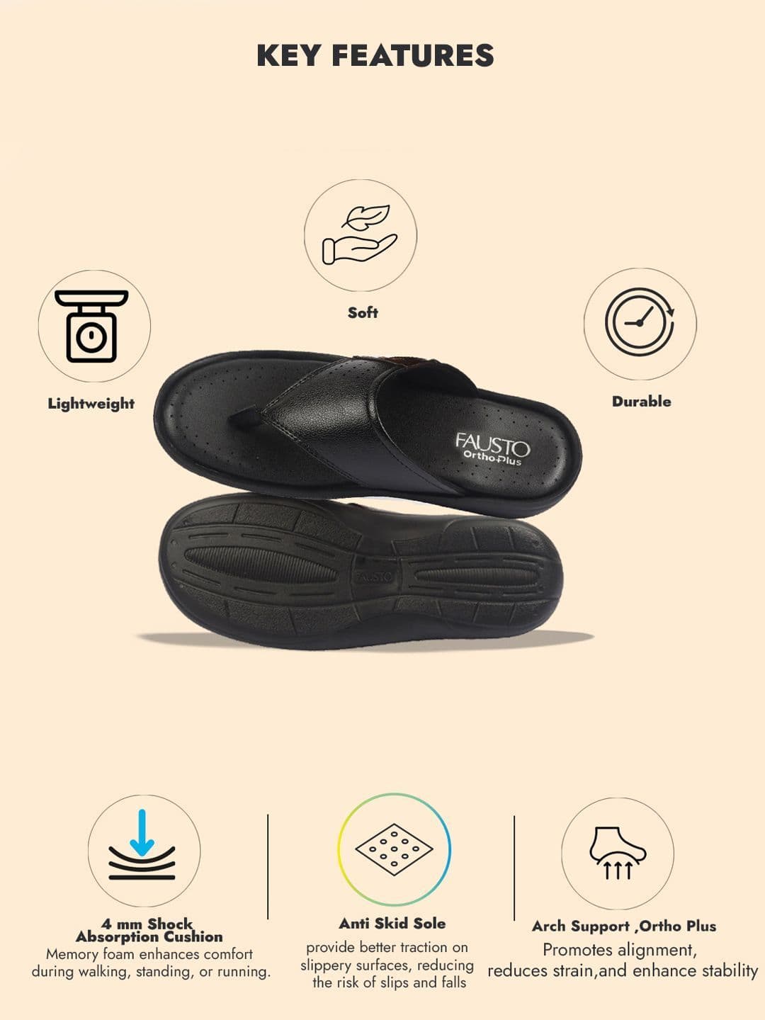 FAUSTO Men PU Comfort Sandals thumbnail 4