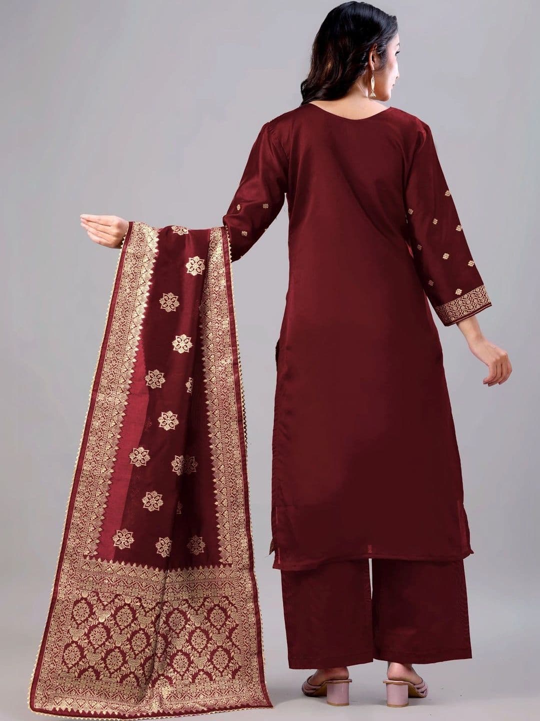 kantuba Art Silk Unstitched Dress Material thumbnail 4