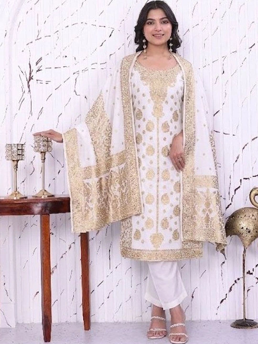 kantuba Art Silk Unstitched Dress Material thumbnail 4