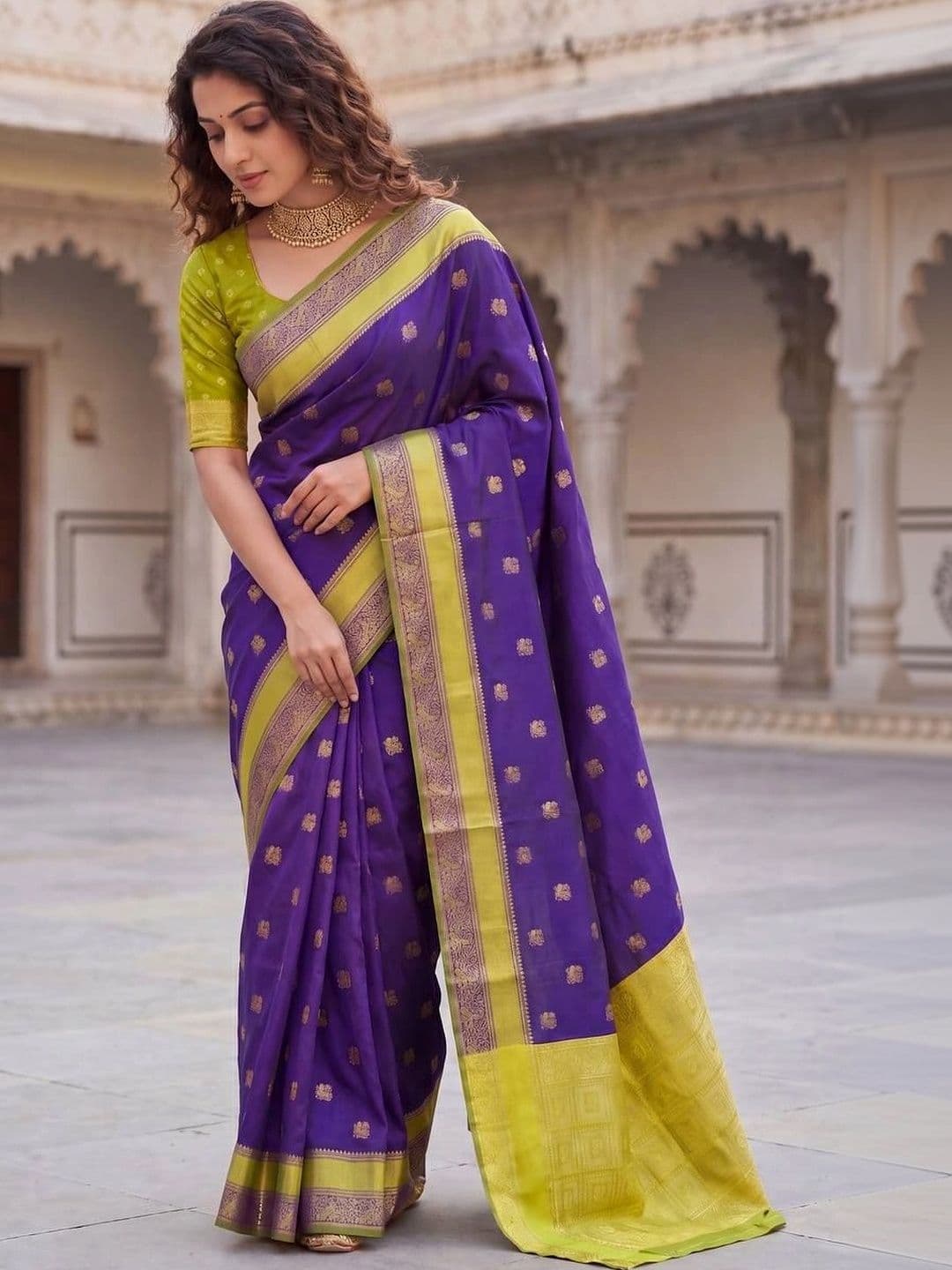 revika Woven Design Zari Art Silk Designer Kanjeevaram Saree thumbnail 5