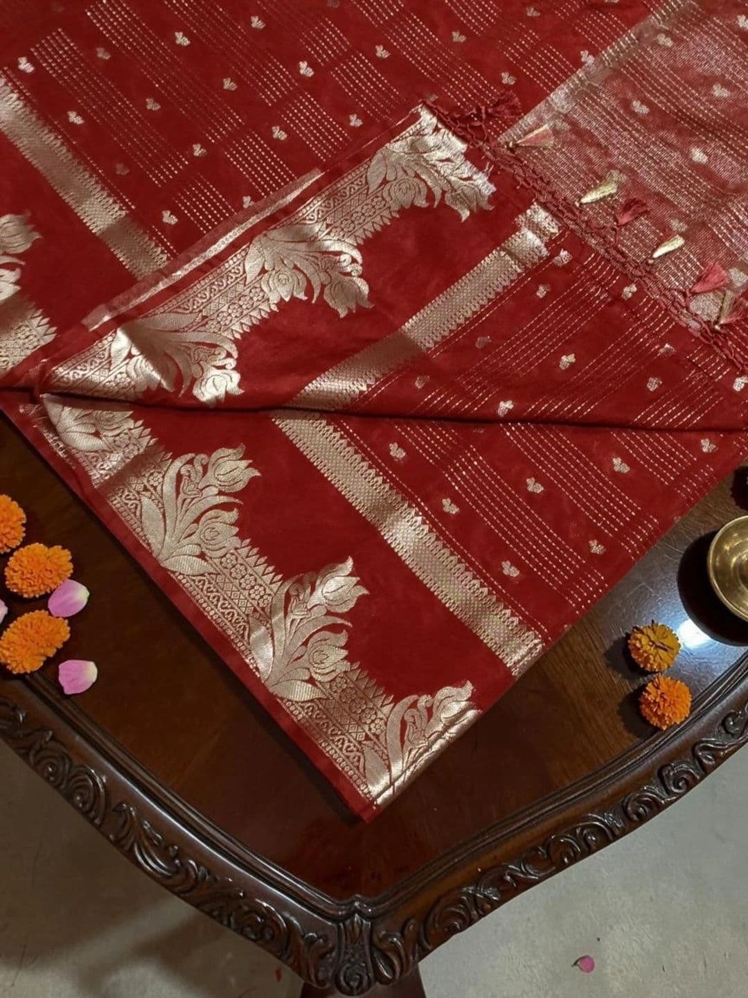 Weaversland Paisley Zari Art Silk Fusion Venkatgiri Saree thumbnail 7