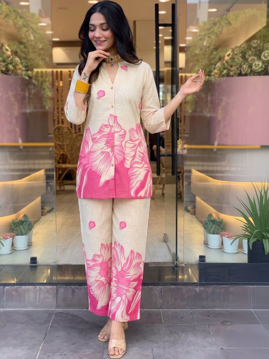 Anouk Floral Cotton Printed Tunic with Trousers thumbnail 6