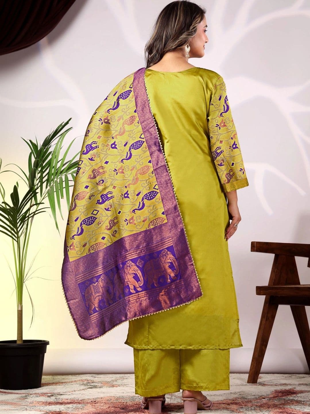 kantuba Art Silk Unstitched Dress Material thumbnail 5