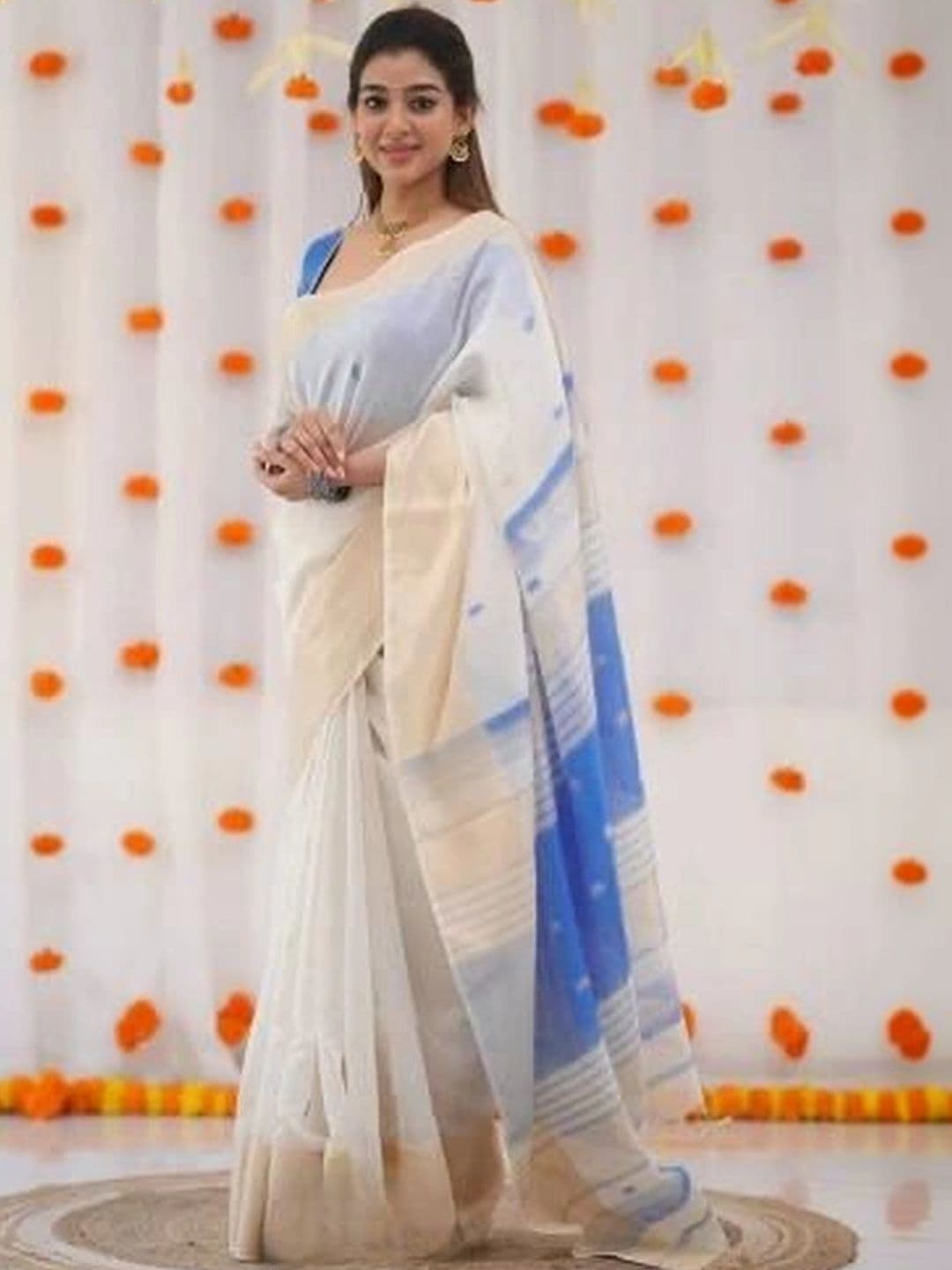 revika Striped Zari Art Silk Designer Kanjeevaram Saree thumbnail 4