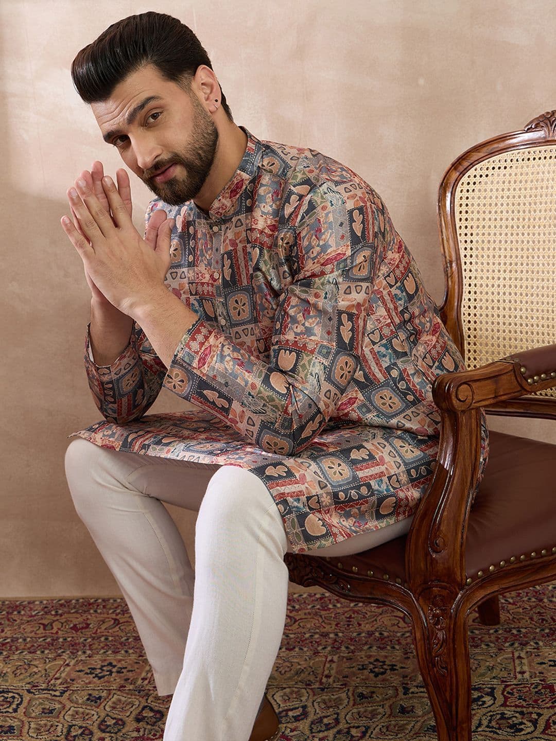 Ethnic Bay Men Ethnic Motifs Printed Summer Sheers Kurta thumbnail 4