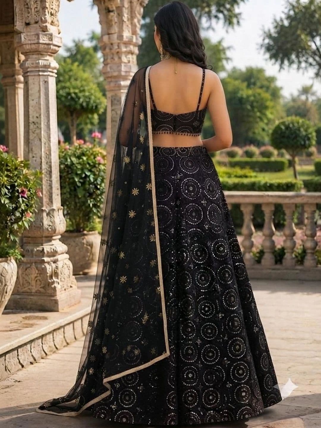 Indi Kal Embellished Sequinned Ready to Wear Lehenga & Blouse With Dupatta thumbnail 4