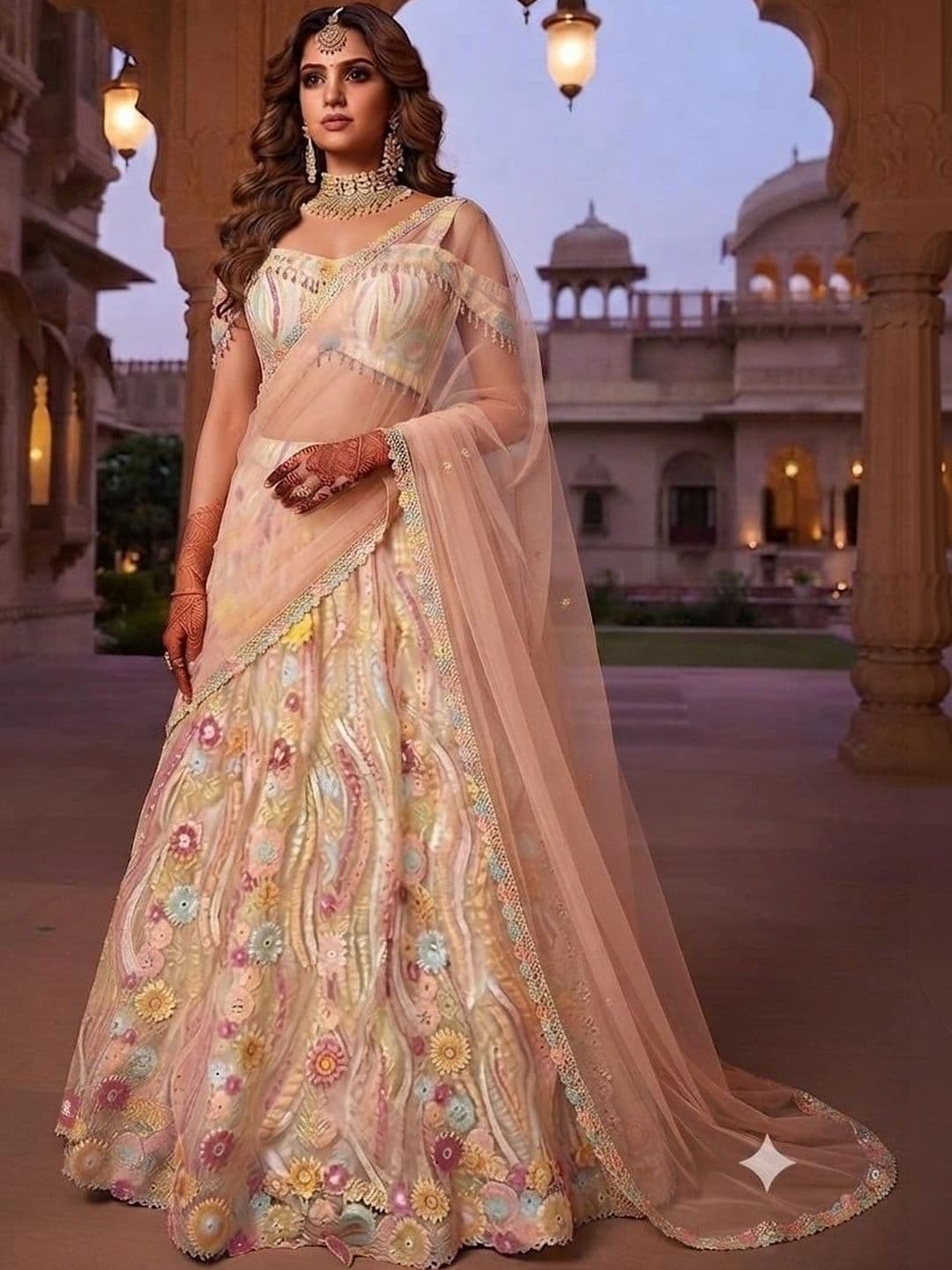 Indi Kal Embellished Sequinned Ready to Wear Lehenga & Blouse With Dupatta - view 1