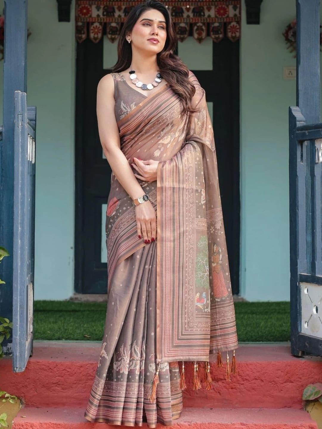 Suha Warli Art Silk Saree thumbnail 7