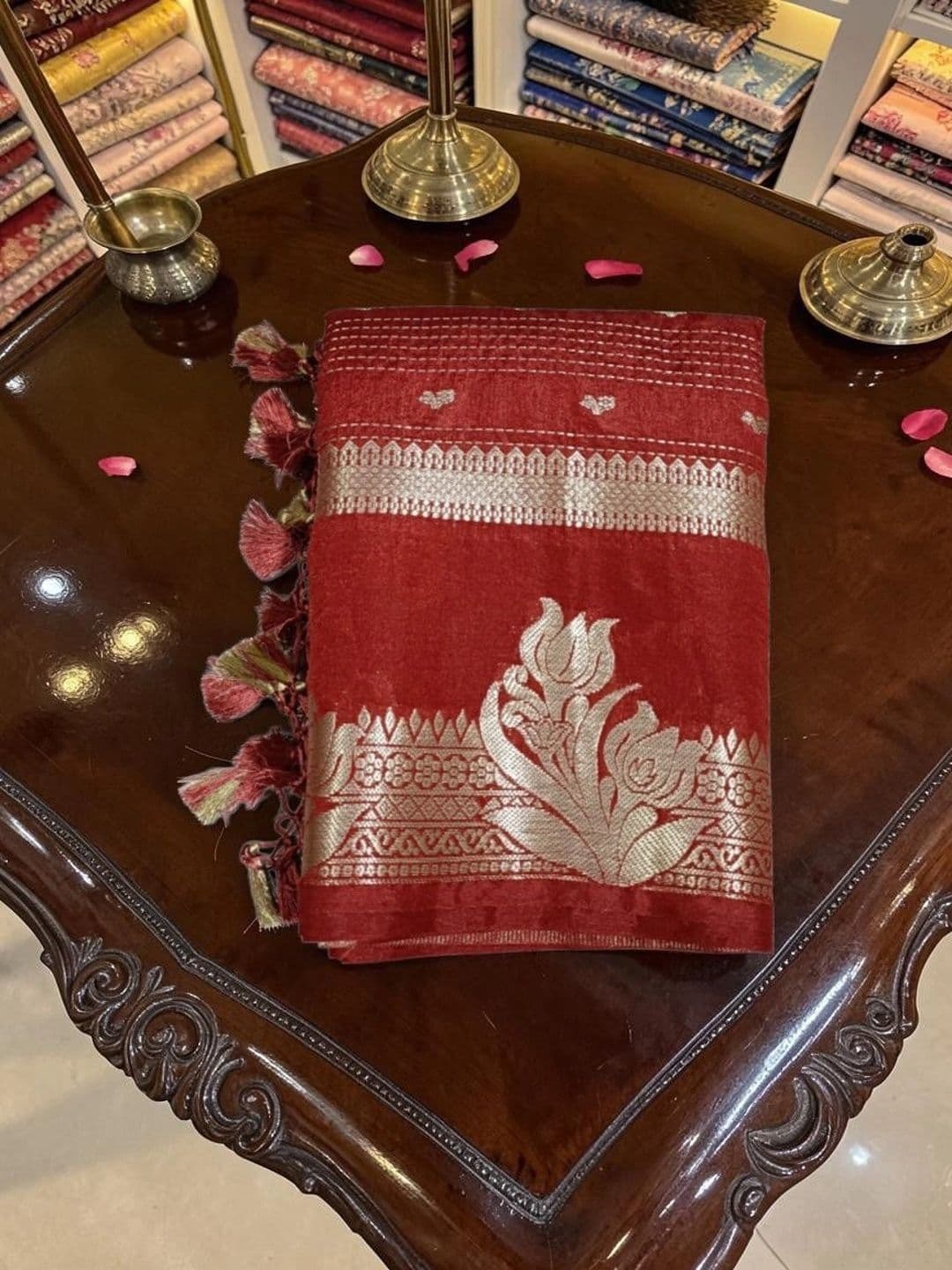 Weaversland Paisley Zari Art Silk Fusion Venkatgiri Saree thumbnail 5