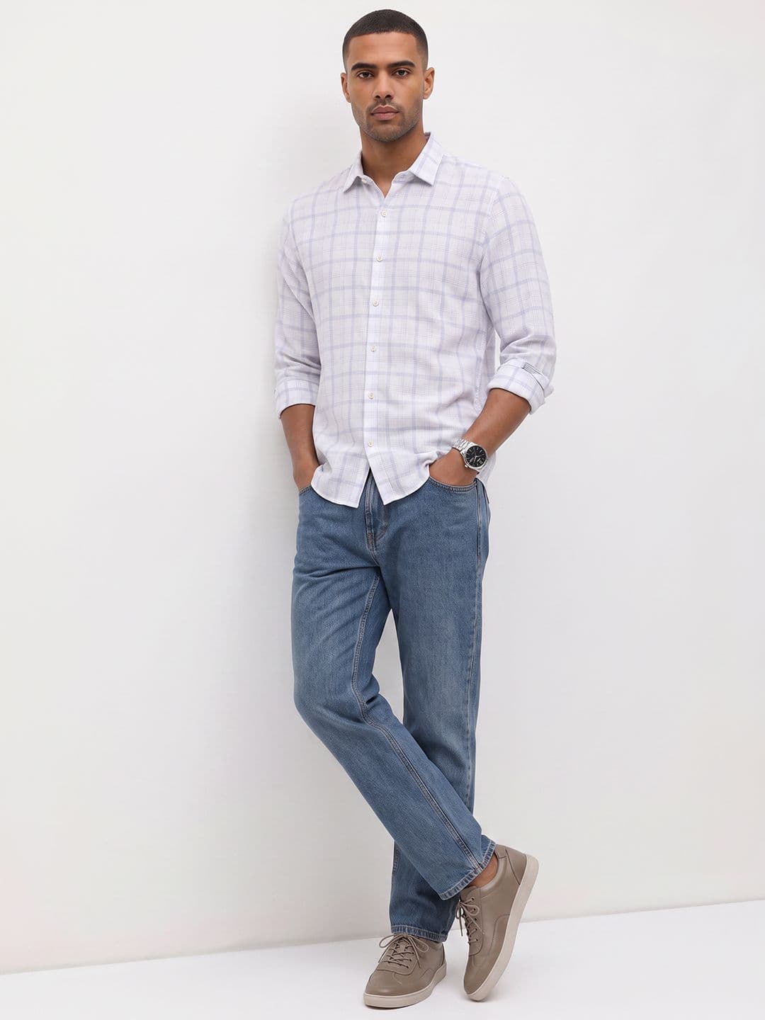 Roadster Life Co.Cotton Linen Checked Shirt thumbnail 6