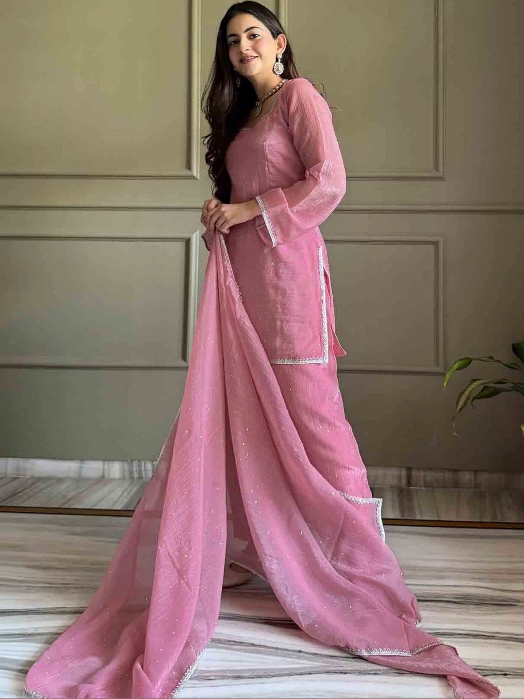 PALMIRA Women Regular Kurta with Trousers & With Dupatta thumbnail 3