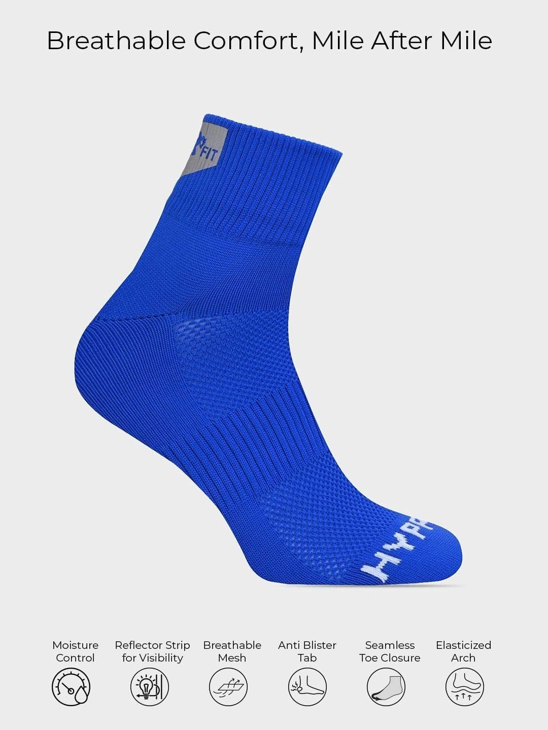 HYPR FIT Men Pack of 2 Multi Cotton Anti-Odour Compression Fit Socks thumbnail 3