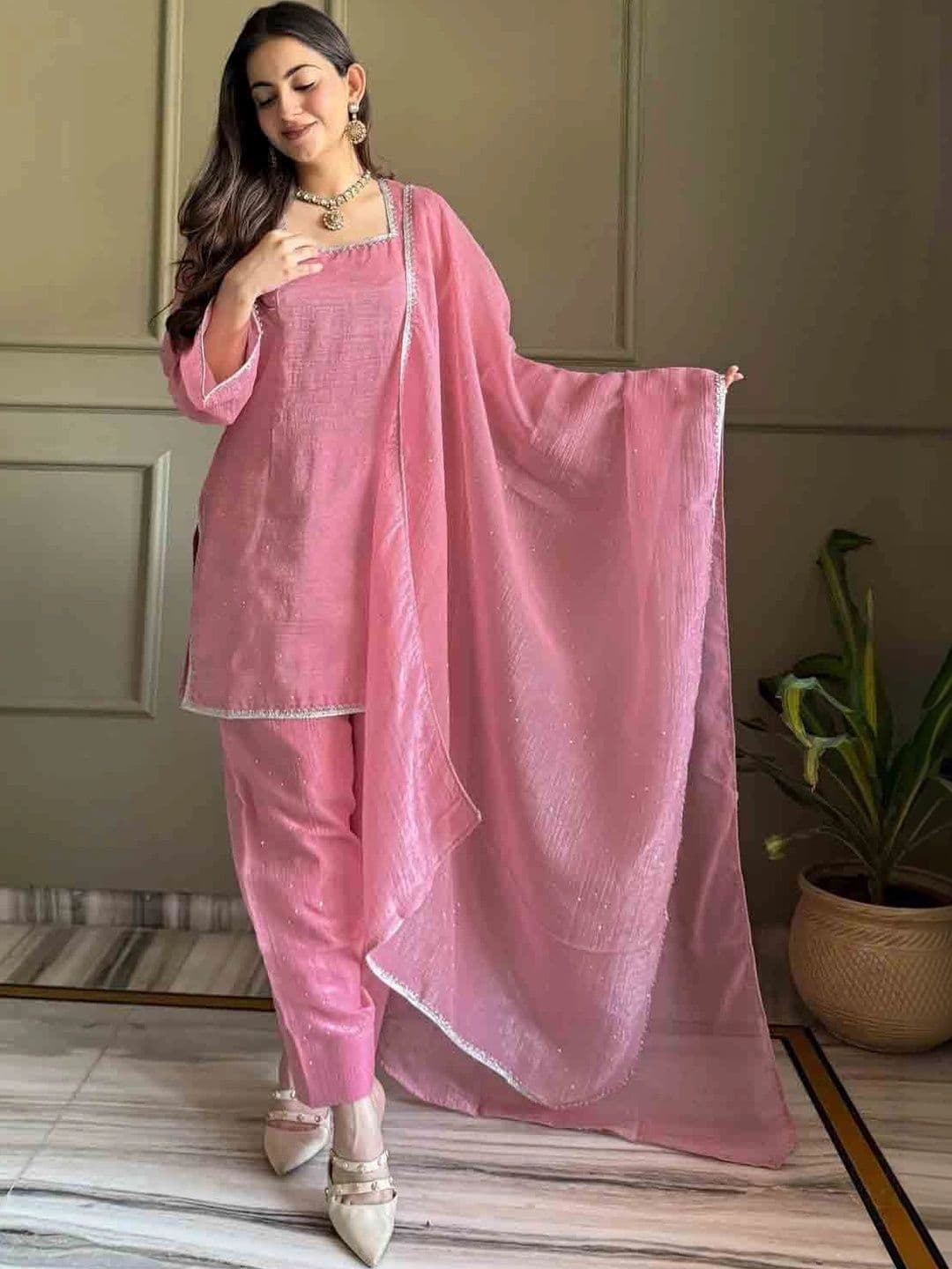 PALMIRA Women Regular Kurta with Trousers & With Dupatta - view 1