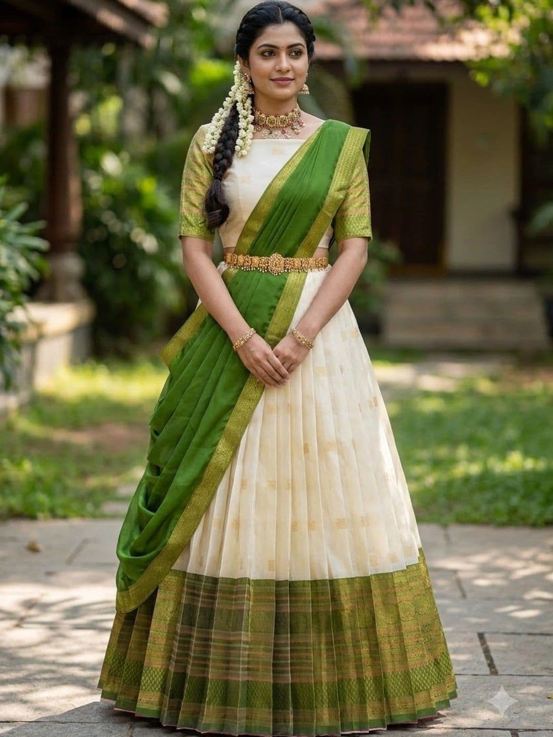 Pink Bindi Semi-Stitched Lehenga & Unstitched Blouse With Dupatta - view 1