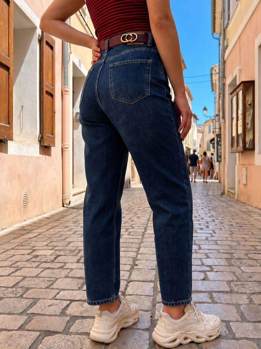 Style Quotient Women Classic Relaxed Fit High-Rise Low Distress Light Fade Jeans thumbnail 2