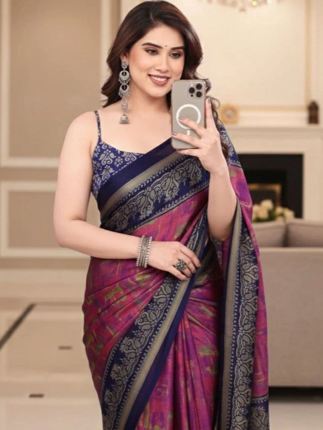 Owee Pure Chiffon Designer Saree thumbnail 4