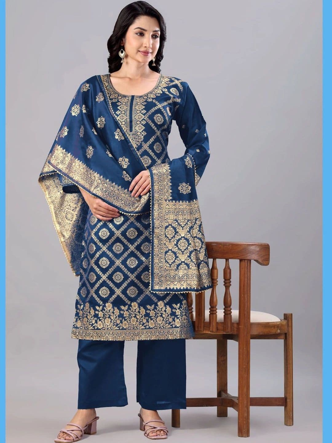 kantuba Art Silk Unstitched Dress Material - view 1