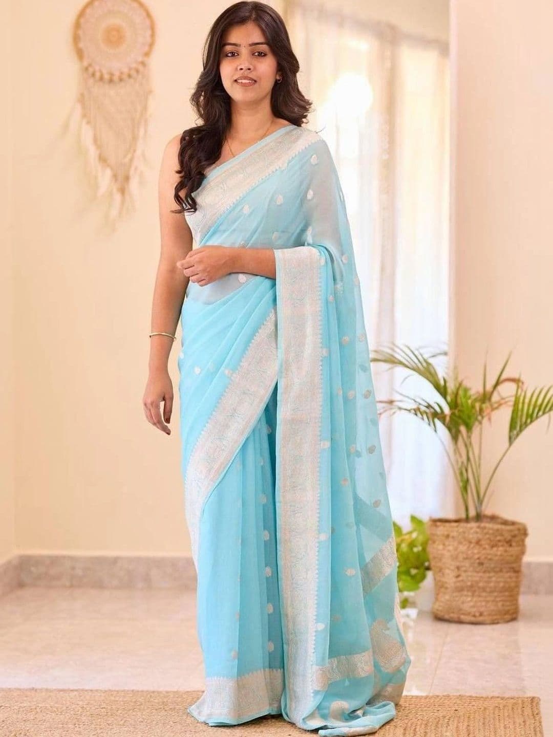 revika Woven Design Zari Art Silk Designer Kanjeevaram Saree thumbnail 3