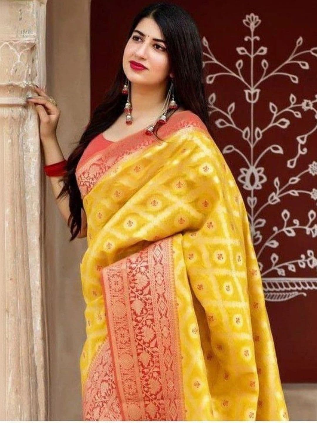 revika Woven Design Zari Art Silk Designer Kanjeevaram Saree thumbnail 4