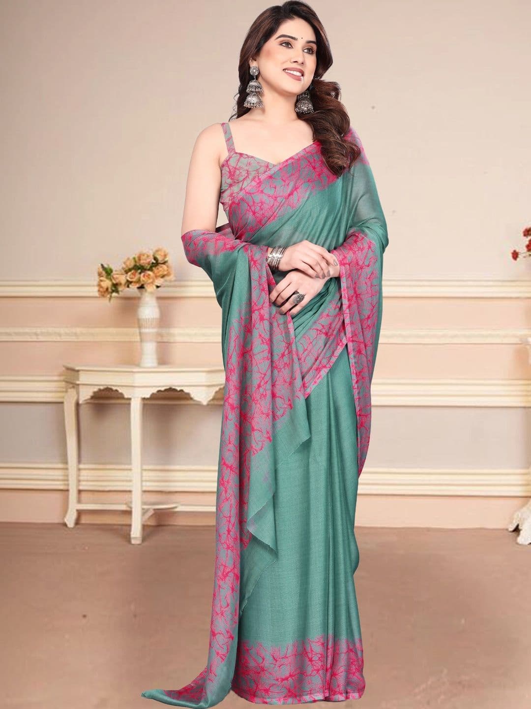 Owee Pure Chiffon Designer Saree thumbnail 2
