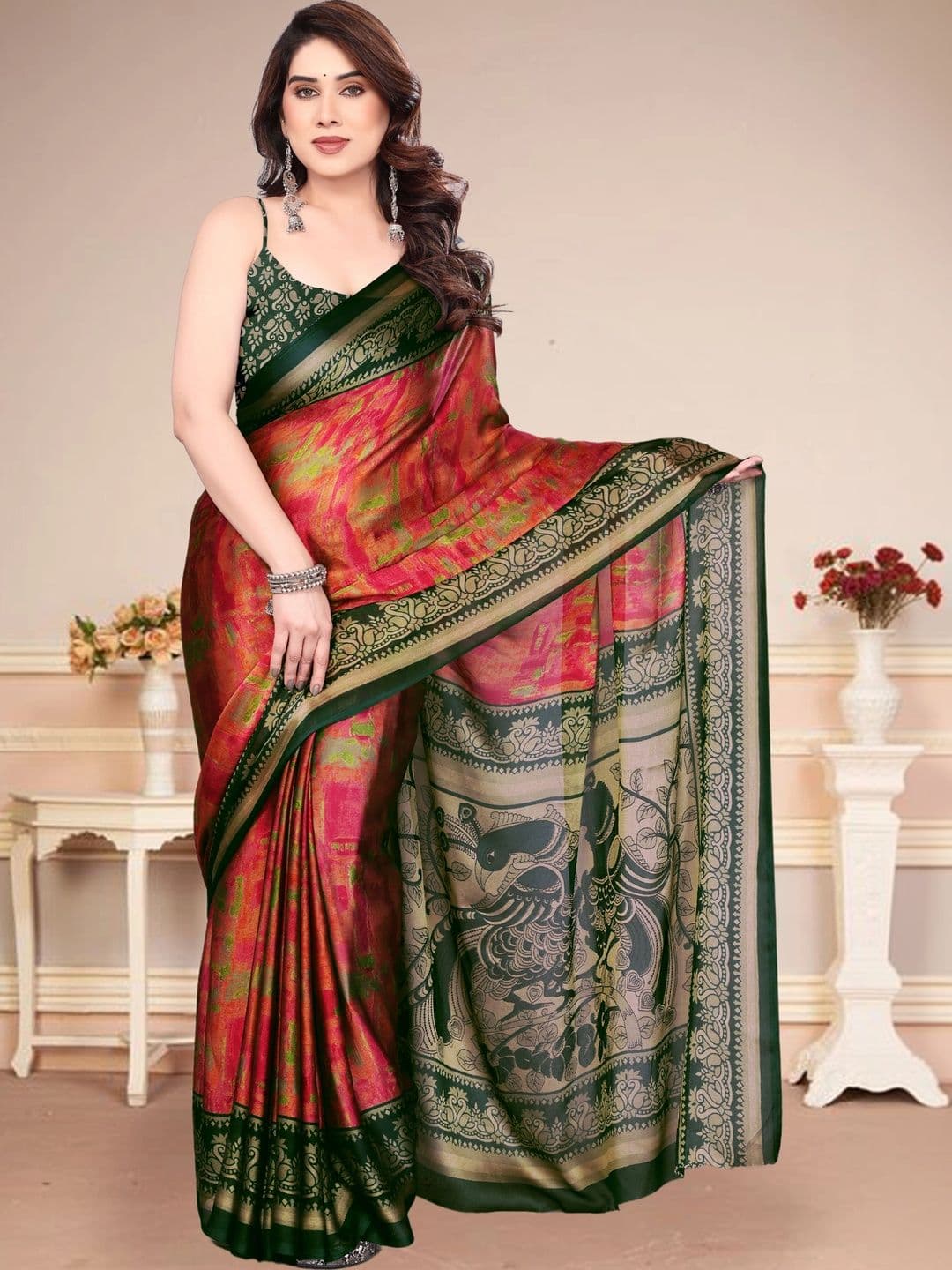 Owee Floral Pure Chiffon Designer Saree - view 1