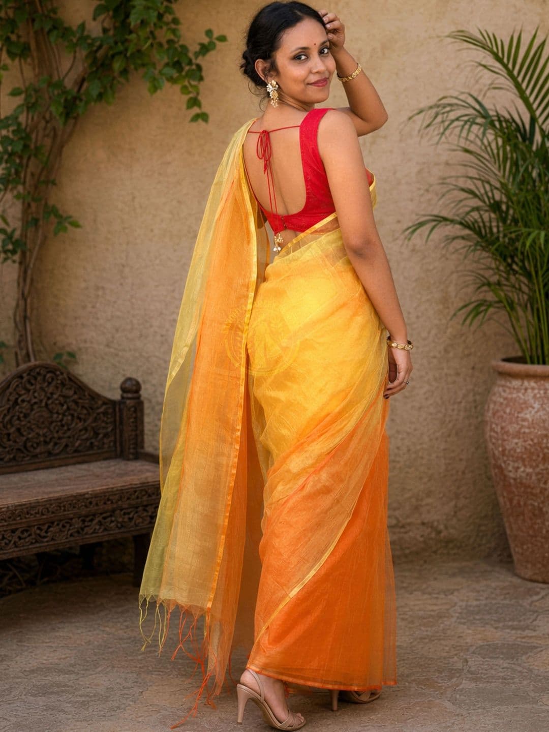 Sandhya Saree Creations Ombre Organza Fusion Sarees - view 1
