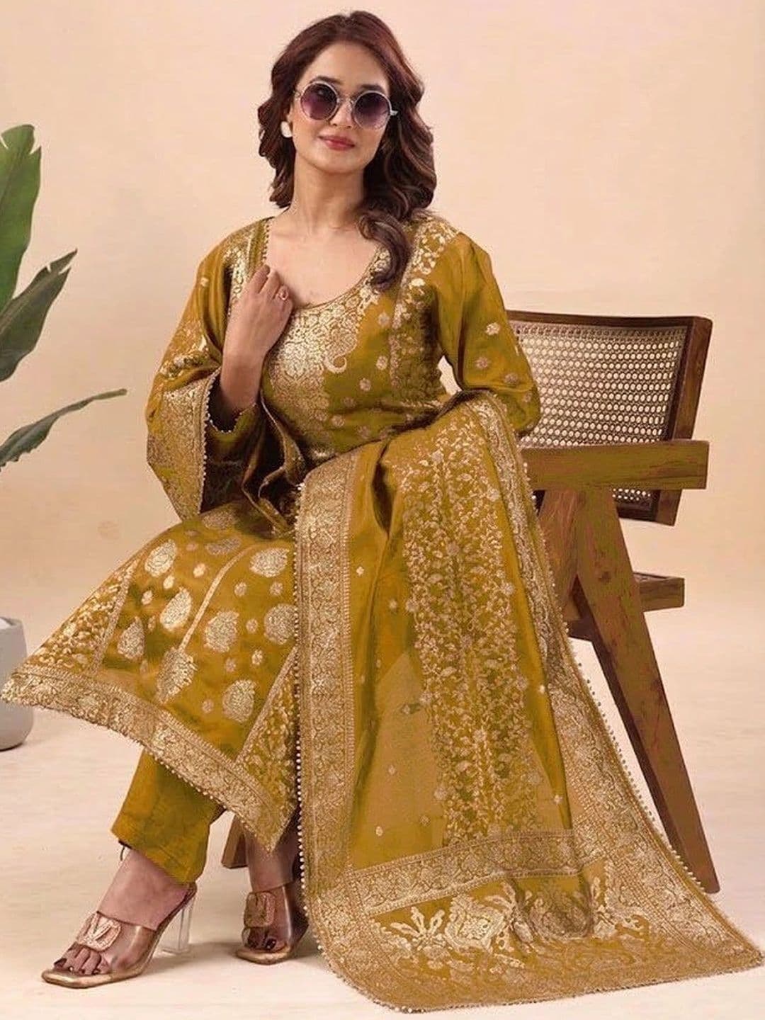 kantuba Art Silk Unstitched Dress Material thumbnail 7