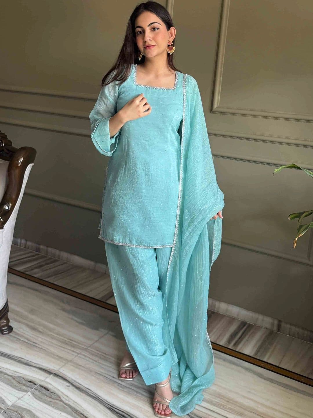 PALMIRA Women Regular Kurta with Patiala & With Dupatta thumbnail 6